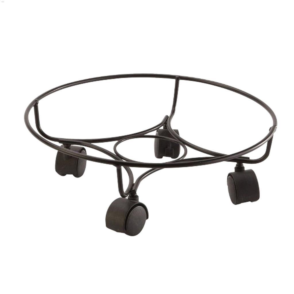 13" Black Powder Coated 4-Wheel Plant Caddy