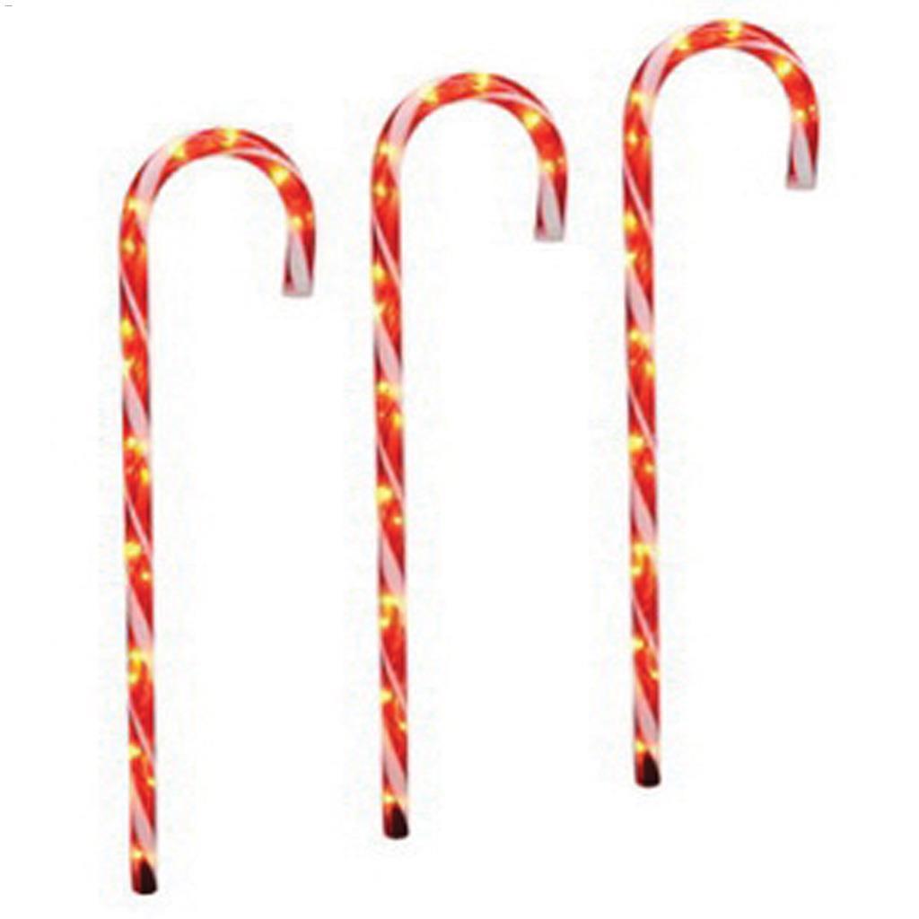 Candy Cane Lawn Stakes in red and White Set of 3 - 28”