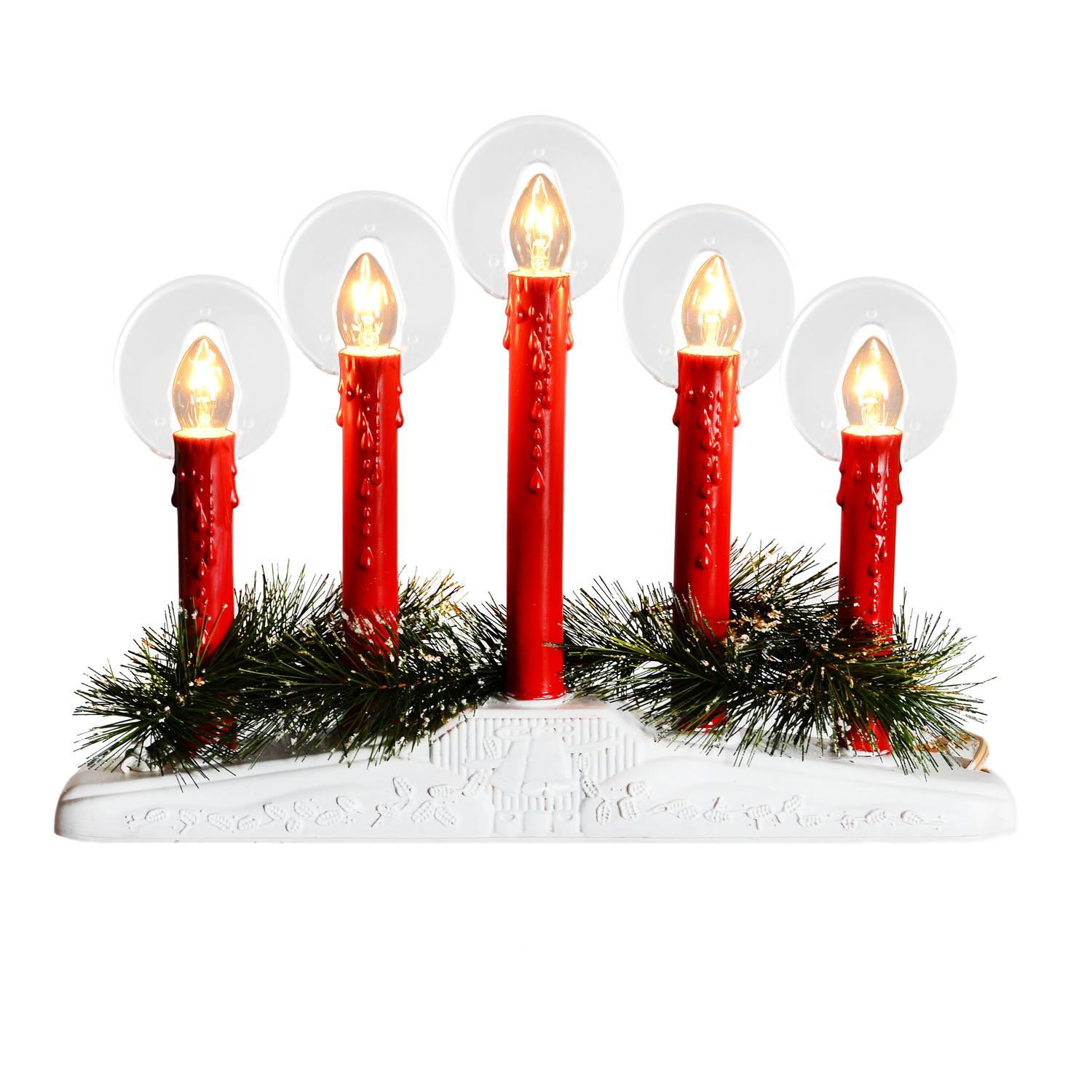 5 Lumières ampoule halogène clair/rouge chandelier décor