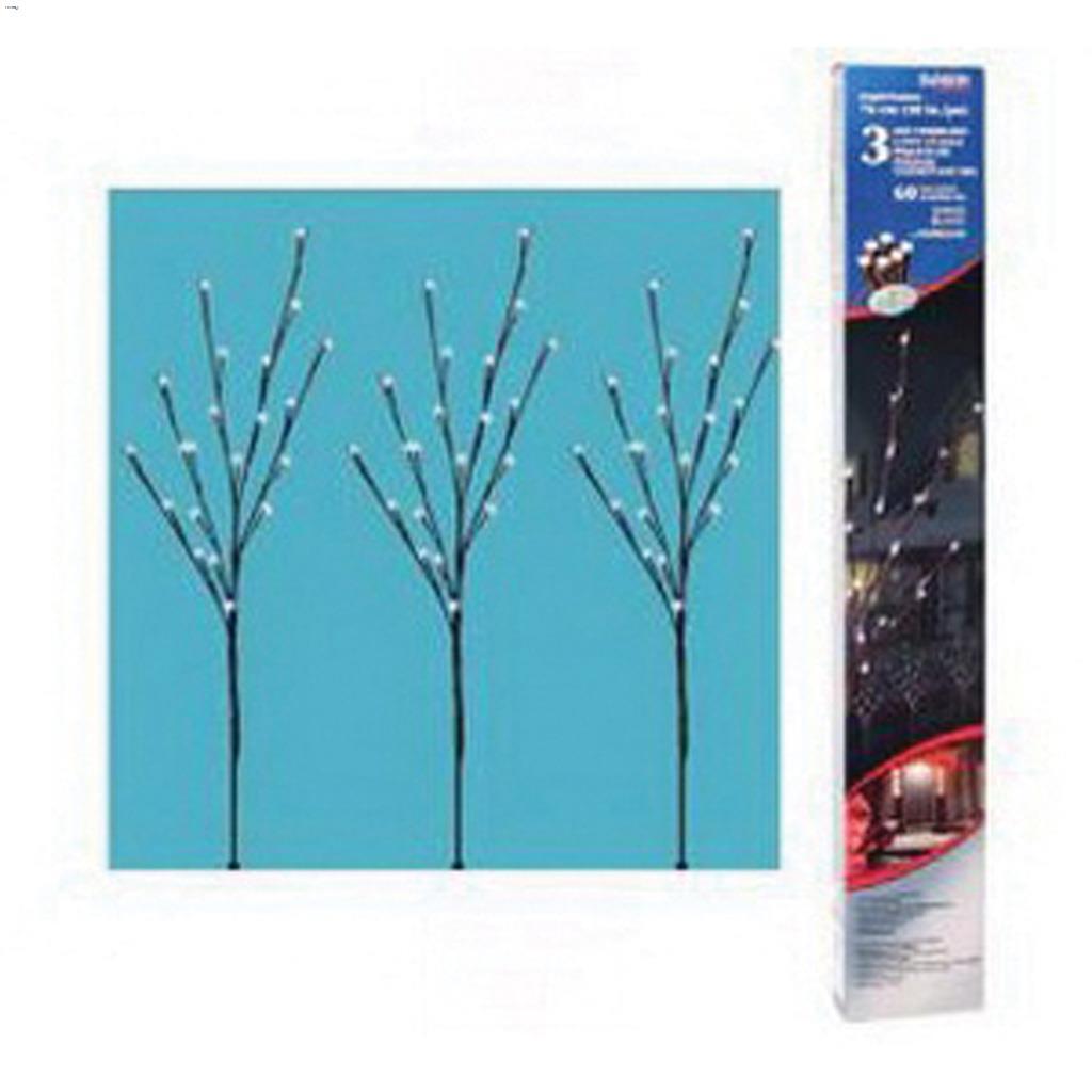Twig Stake LED with Twinkle Pure White Lights - 3/Pack