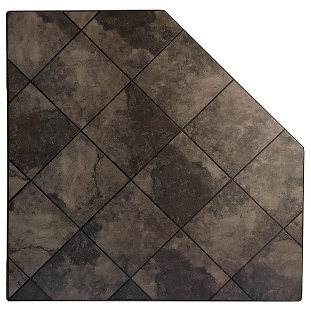 54" Carbon Corner Hearth Pad