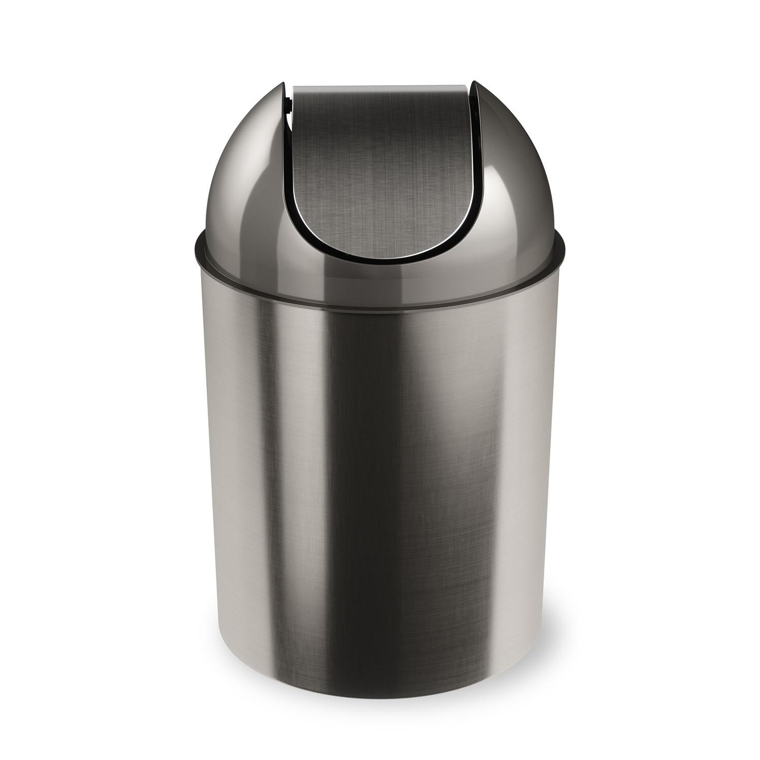 2.5 gal Brushed Metal Waste Can