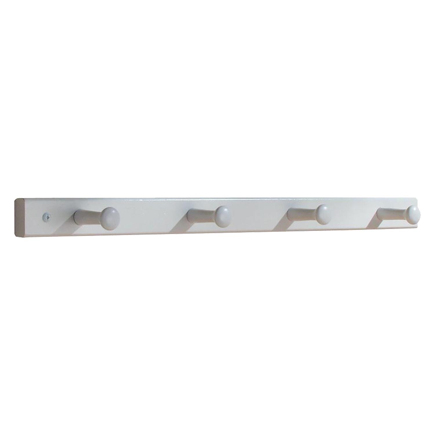 21" Natural Lacquer Wall 4 Peg Rack