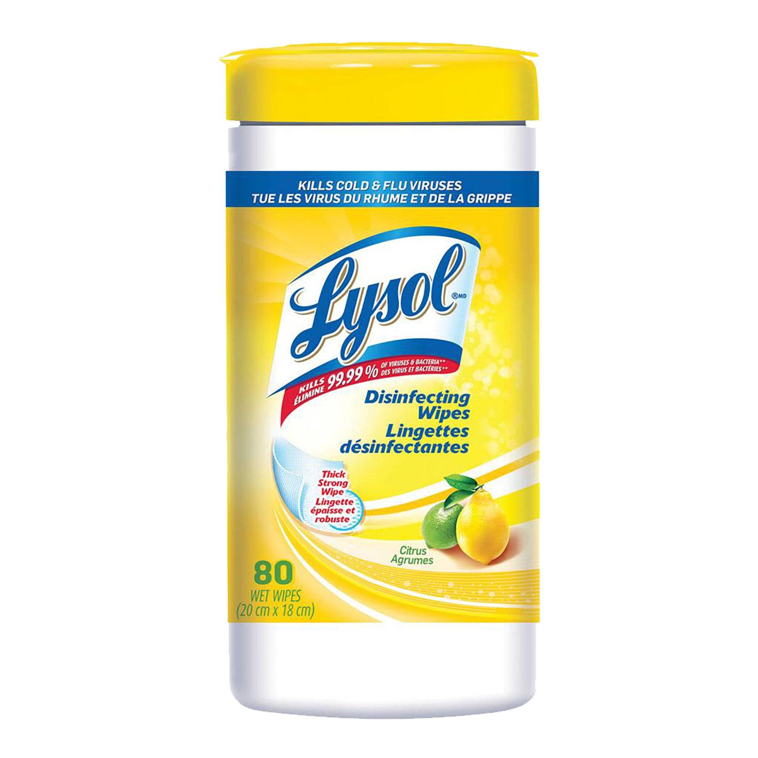 Lysol 80 White Lemon & Lime Blossom Disinfectant Wipes