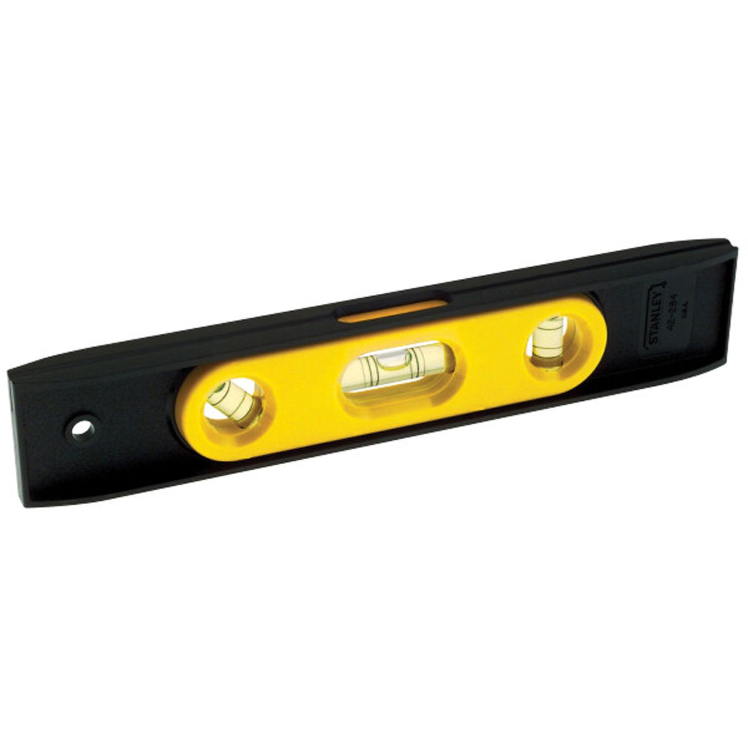 9" Black 3 Vial Magnetic Torpedo Level