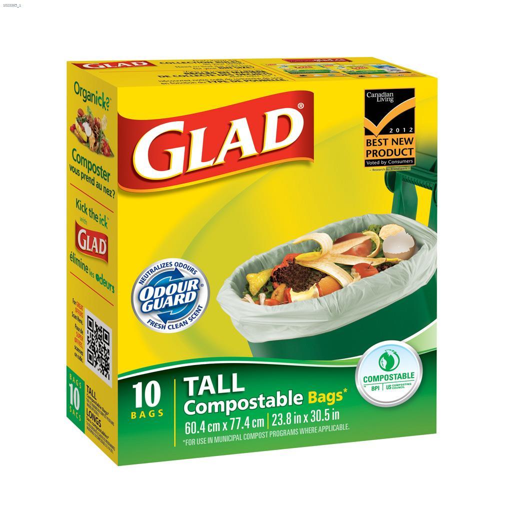 Grand sac compostable blanc 42.5  l, 10/pqt