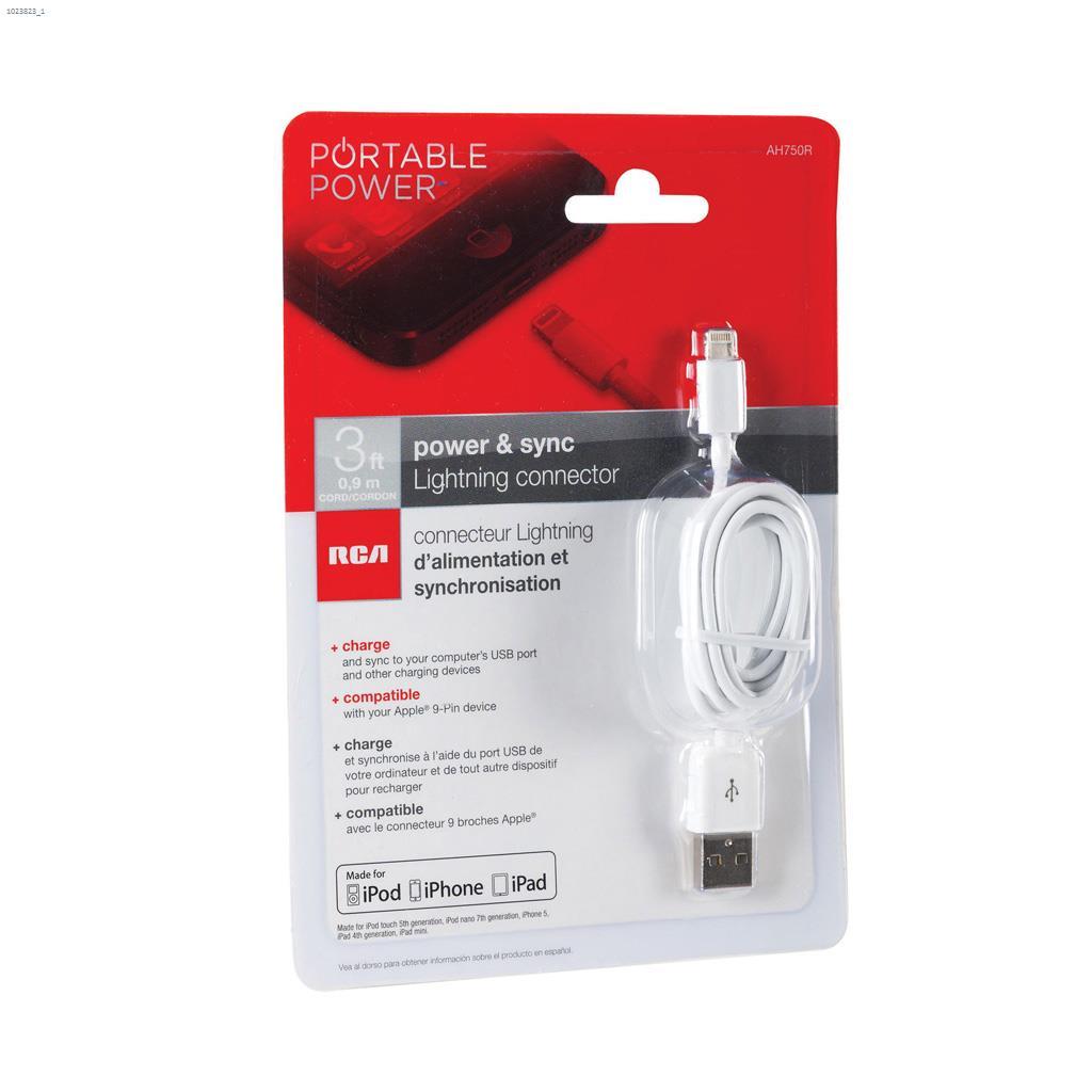 Câble USB Lightning x alimentation/synchro blanc 3'