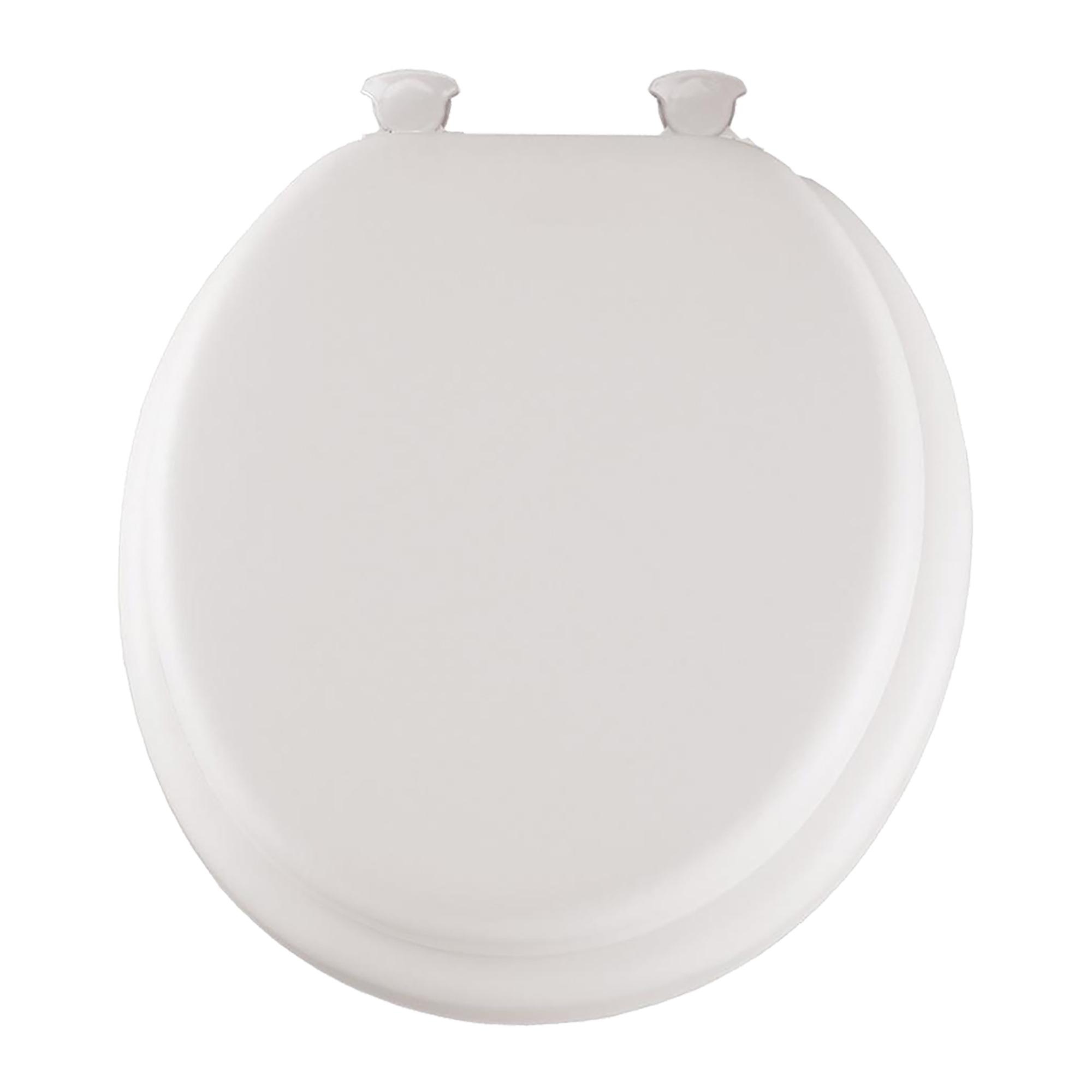 Siège de toilette rond coussiné en vinyle blanc