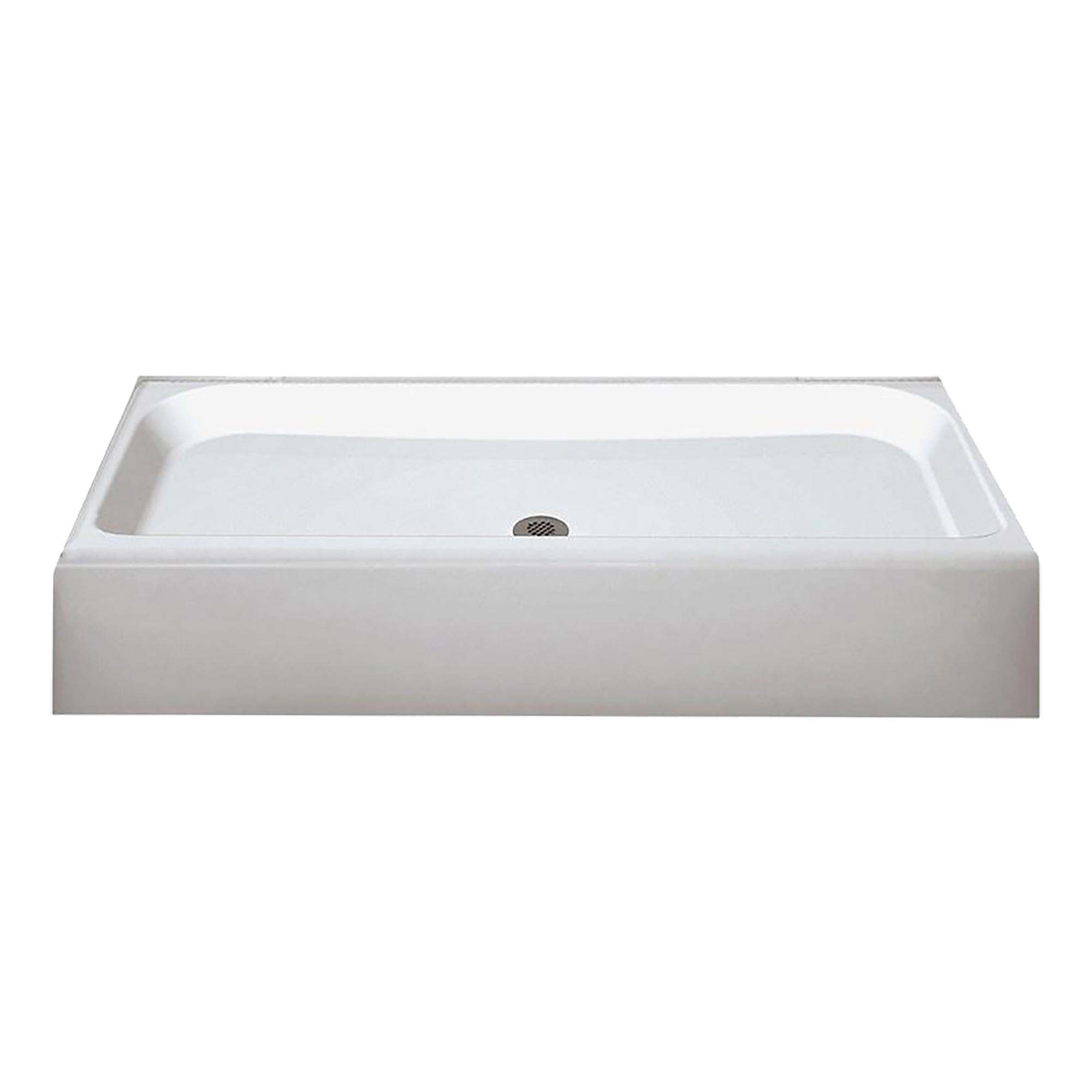 Base de douche Finesse 6032  blanche, drain centré