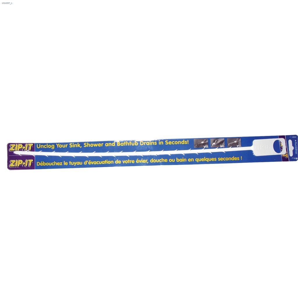 20" Yellow Plastic Zip-It Drain Cleaning Tool