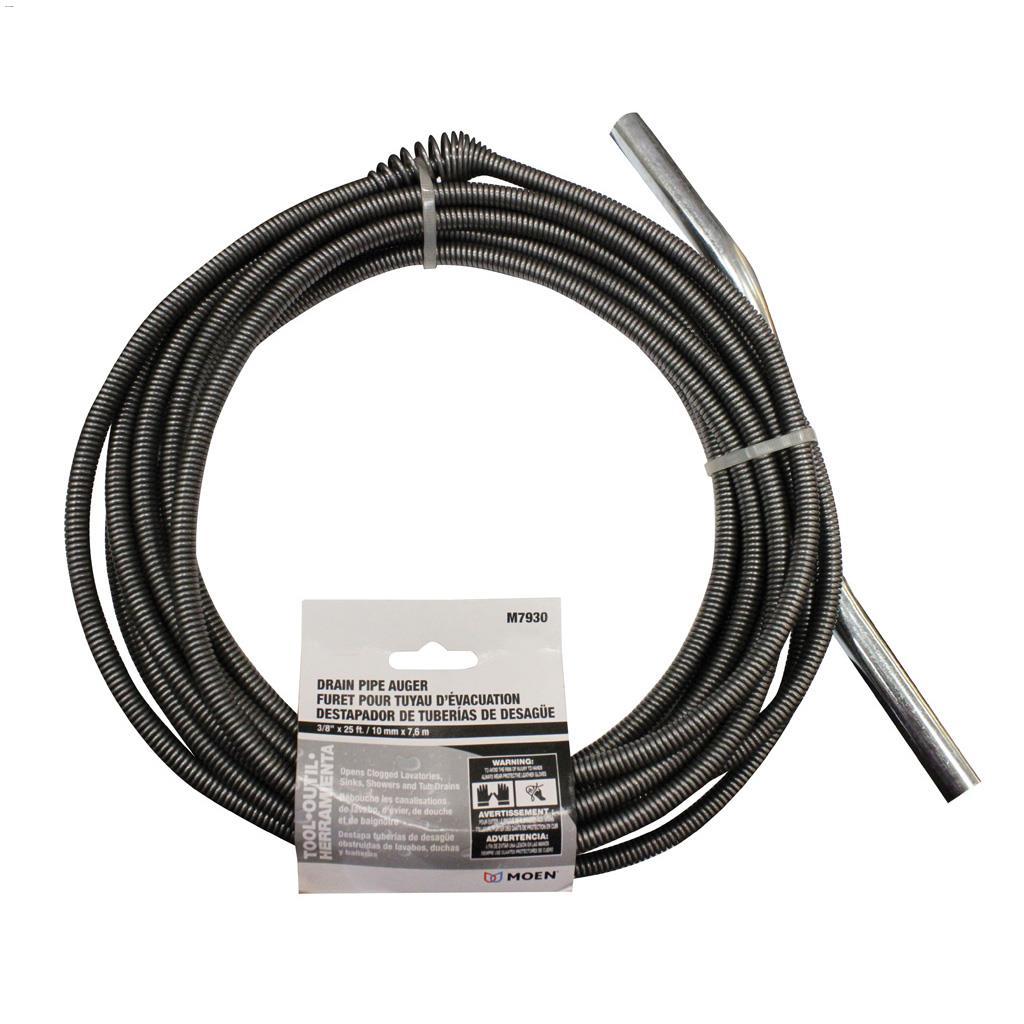 3/8" x 25' Galvanized Spring Wire Drain Auger