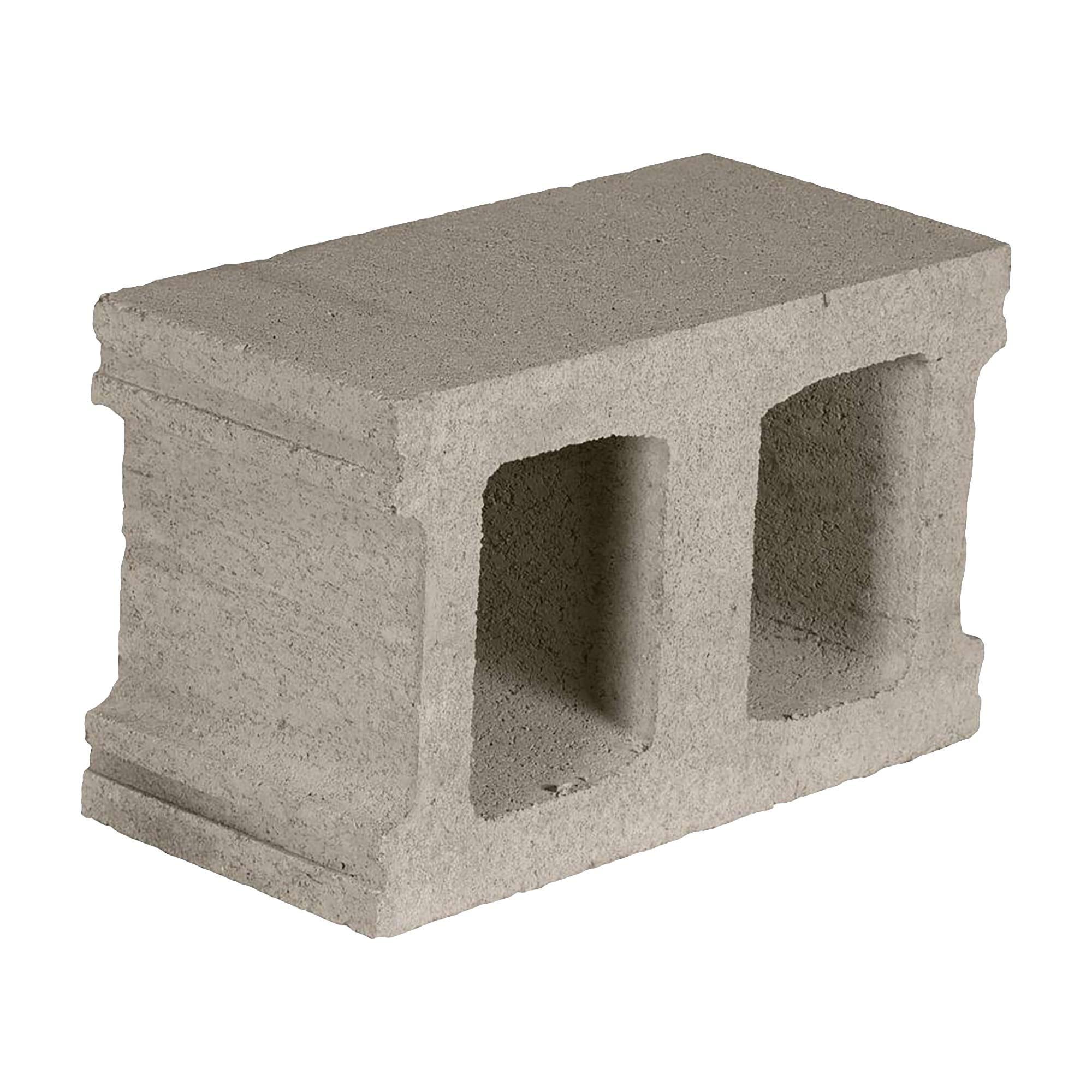Stretcher Perforated Cement Block 10" W x 8" H x 16" L