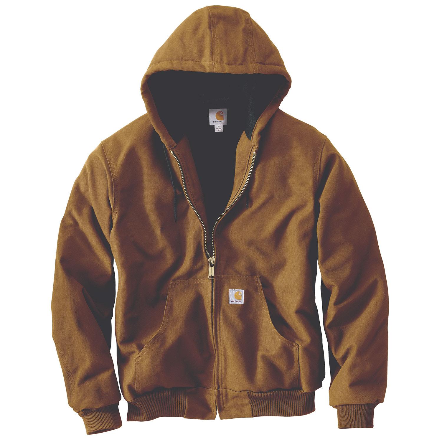 Men's Quilted Flannel Lined Brown Duck Active Jacket