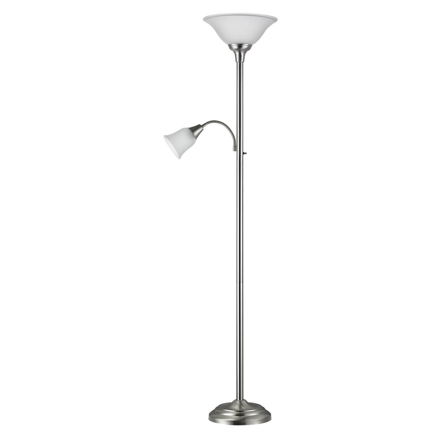 Torchiere 71" Floor Lamp Brushed Steel