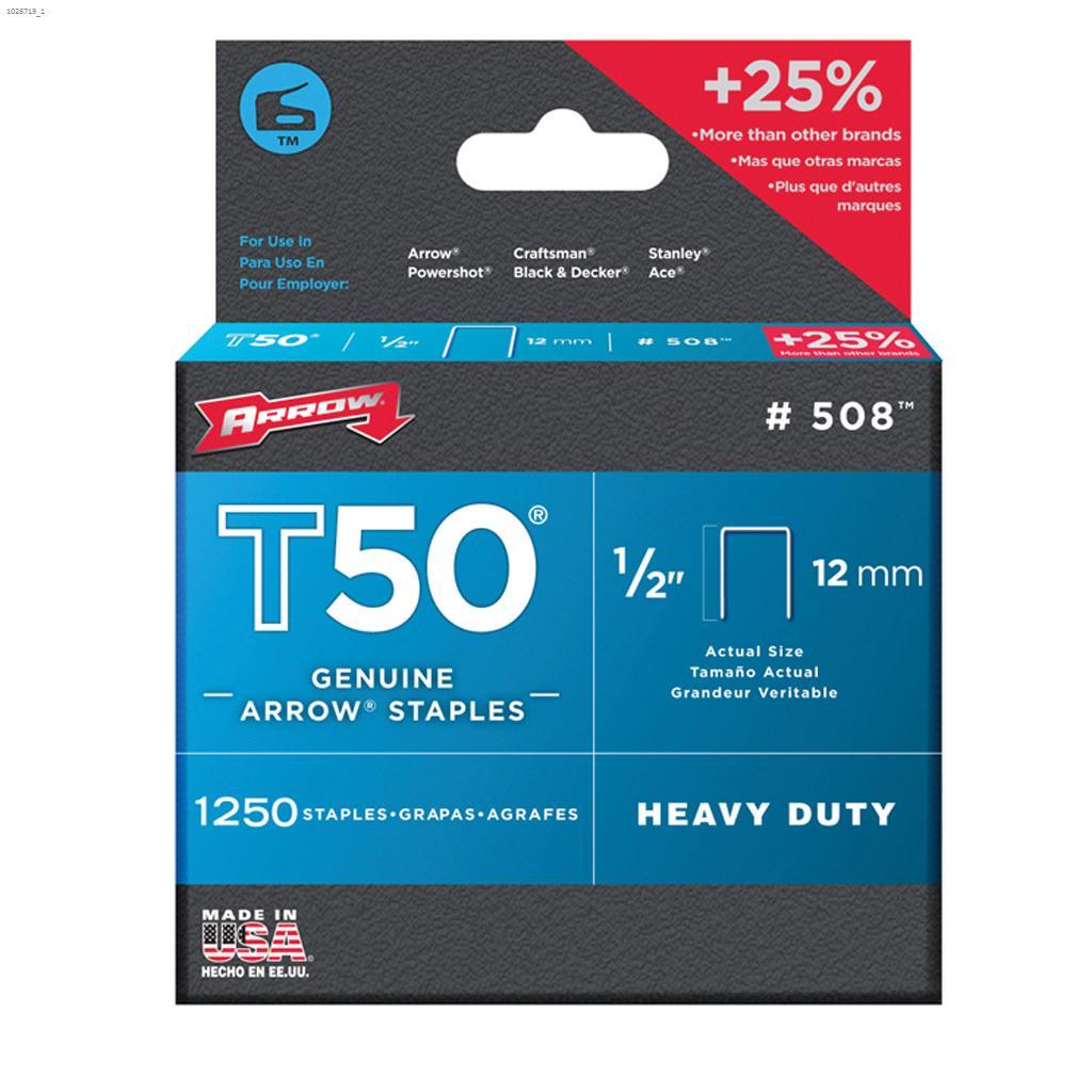T50 1/2" x 3/8" Steel Flat Crown Staple-1250/Pack