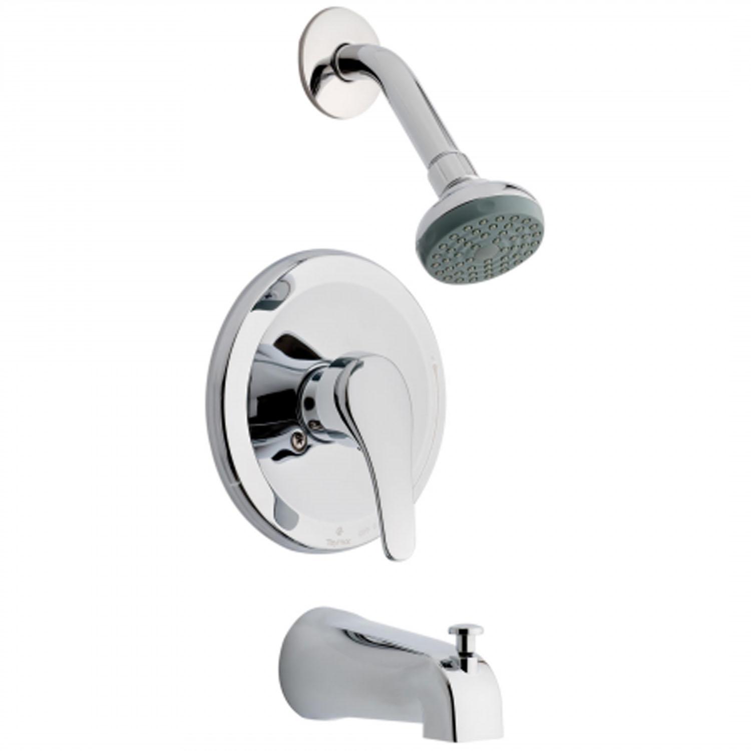 1-Handle Polished Chrome Lever Infinity Tub & Shower Faucet