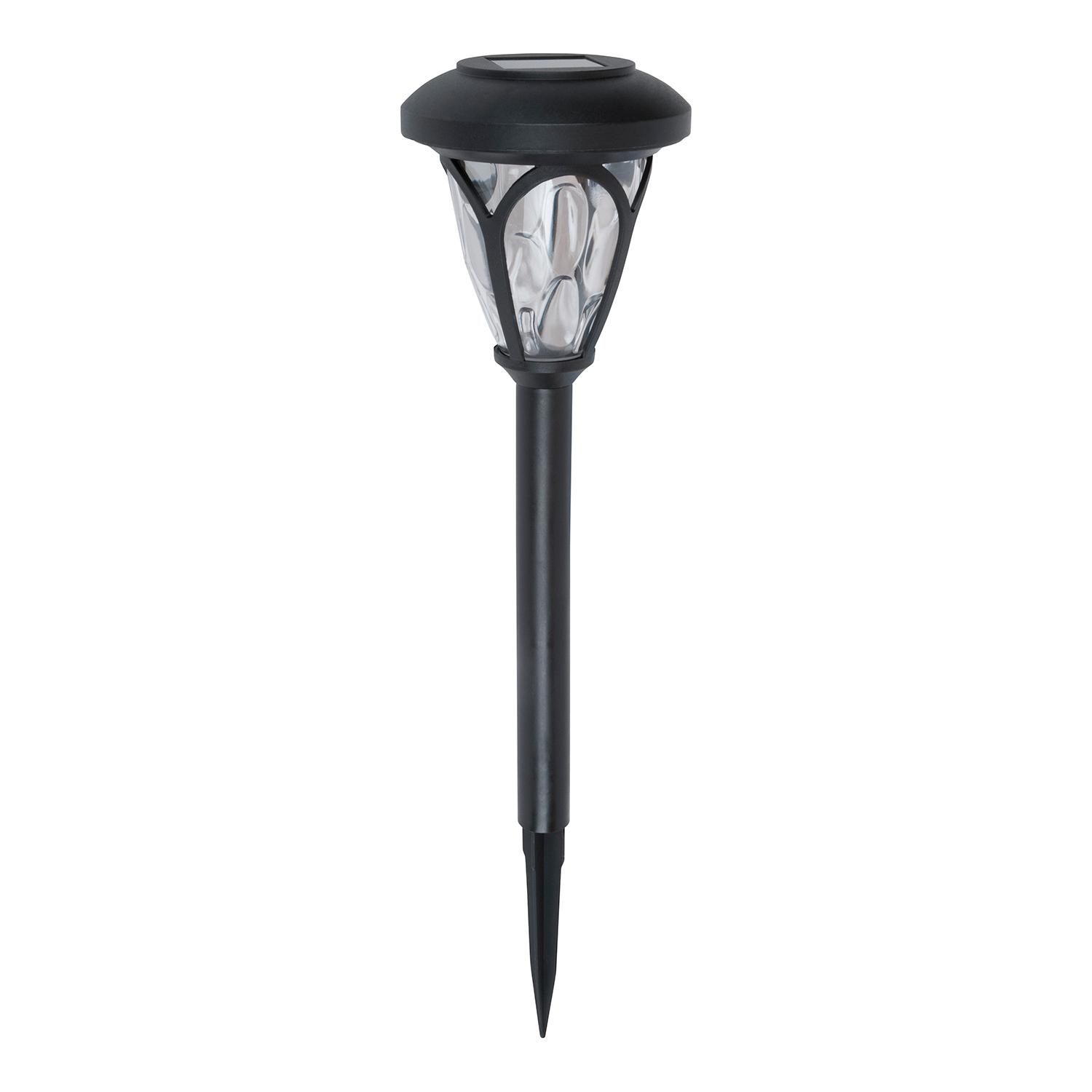 Lumière solaire pieu à lentille texturée – noire