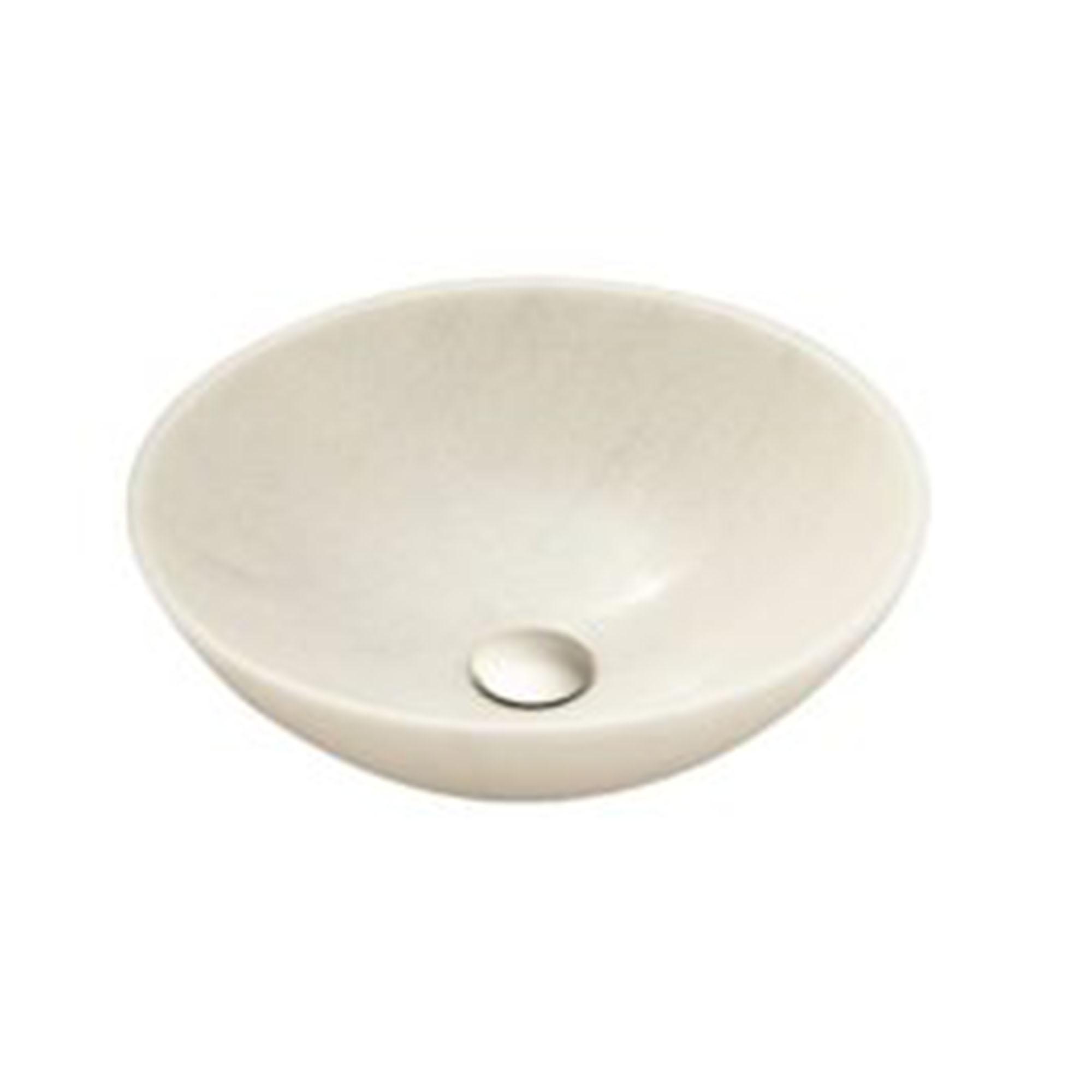 Cuve ronde installation sur comptoir marbre blanc