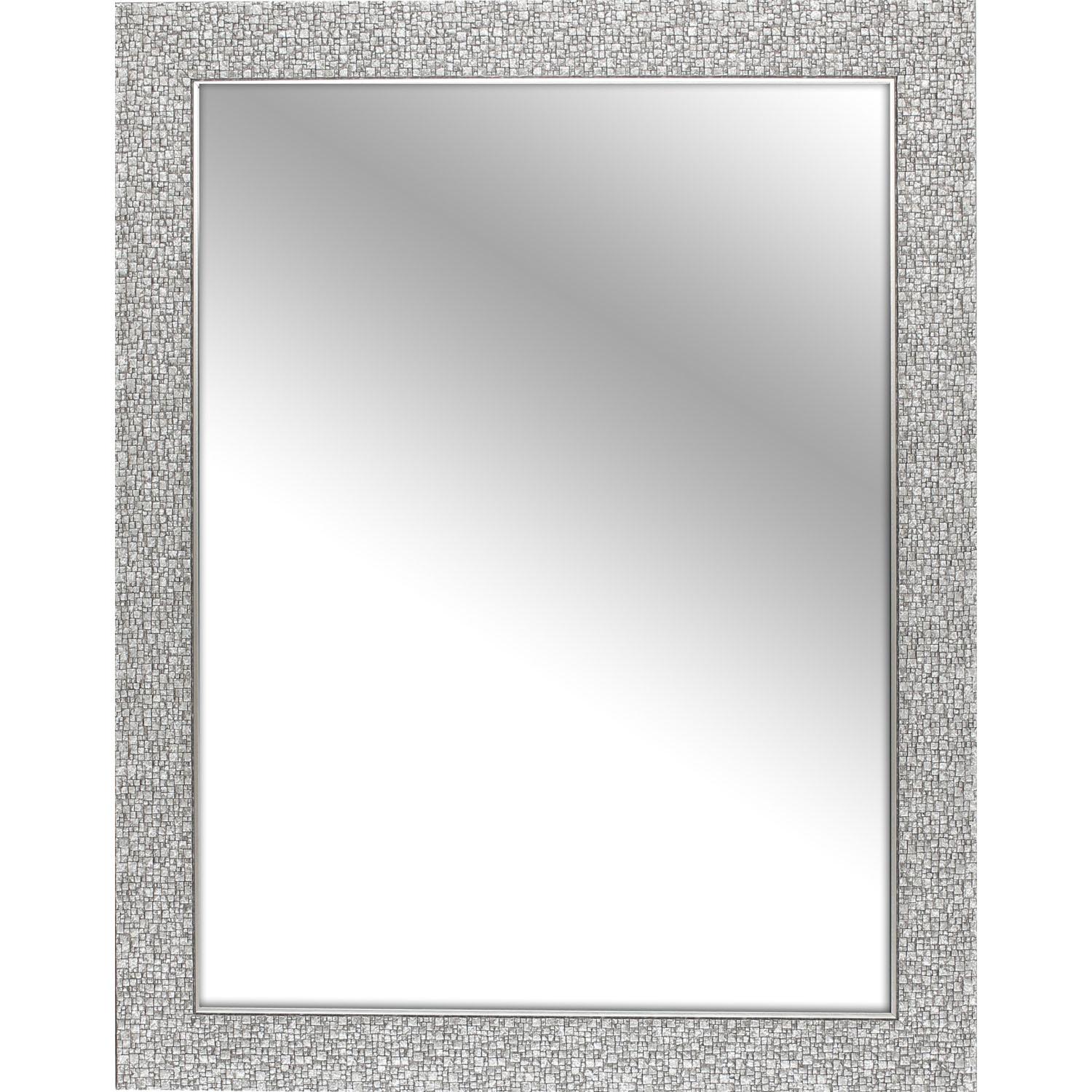Miroir à cadre en mosaïques argentées