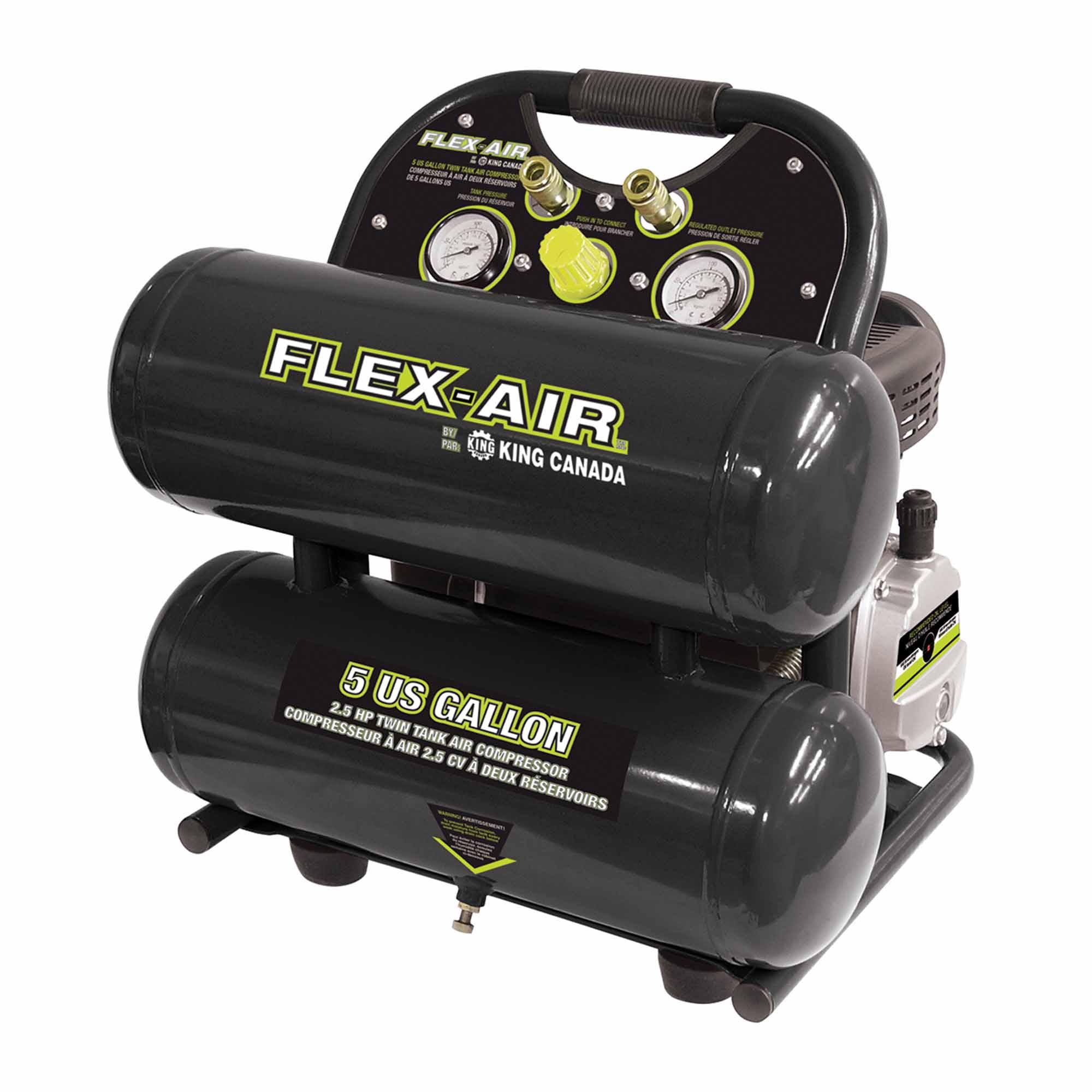 Compresseur d'air 5 gallons à réservoir double