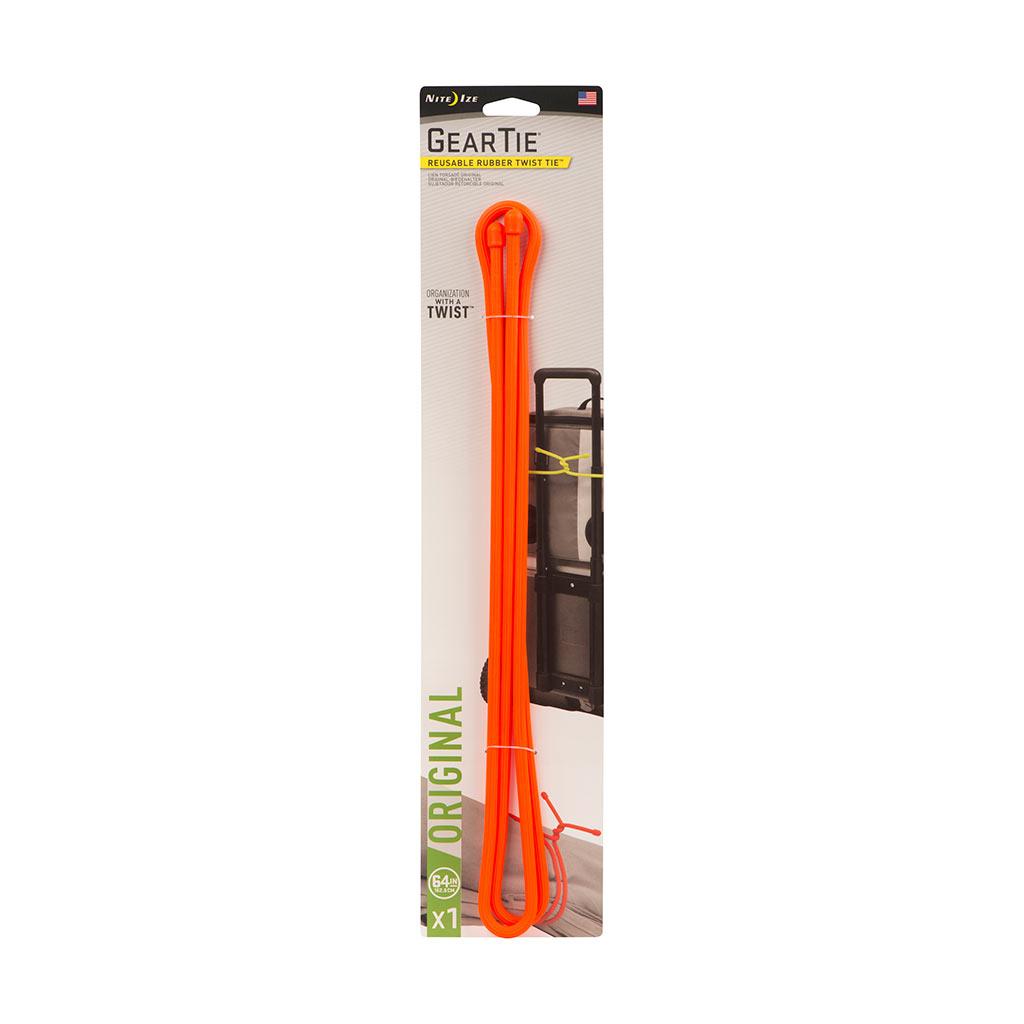 Lien torsadé caout. réutilisable Gear Tie 64 po orange vif