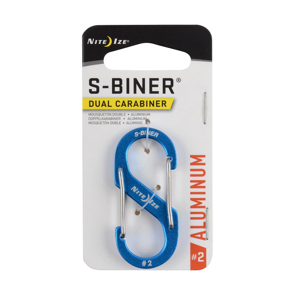 Mousqueton double S-biner aluminium n° 2, bleu