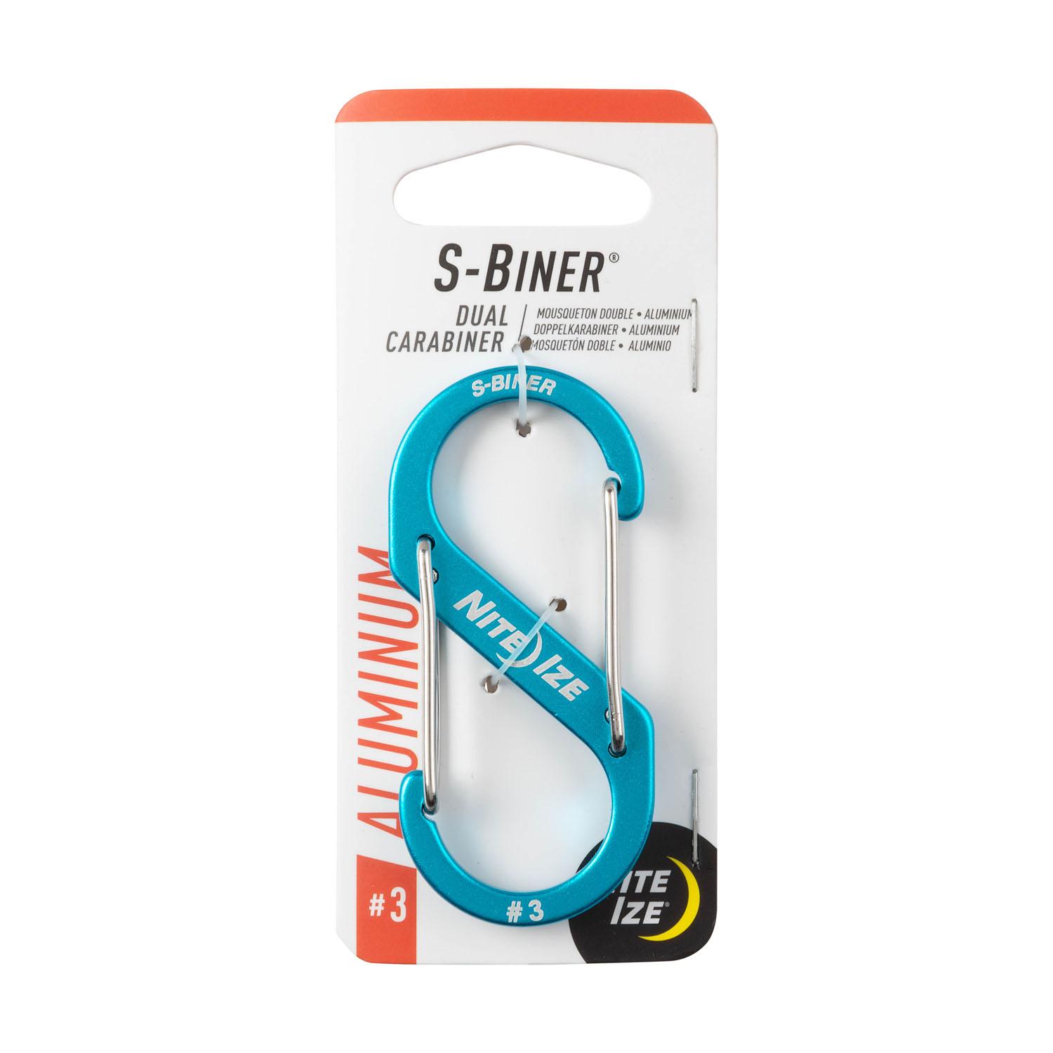 Mousqueton double S-biner aluminium n° 3, bleu
