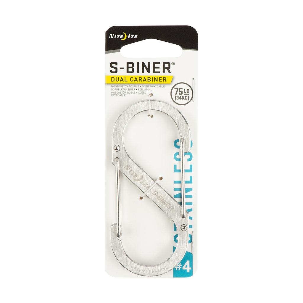 Mousqueton double S-biner acier inox. n° 4, inox