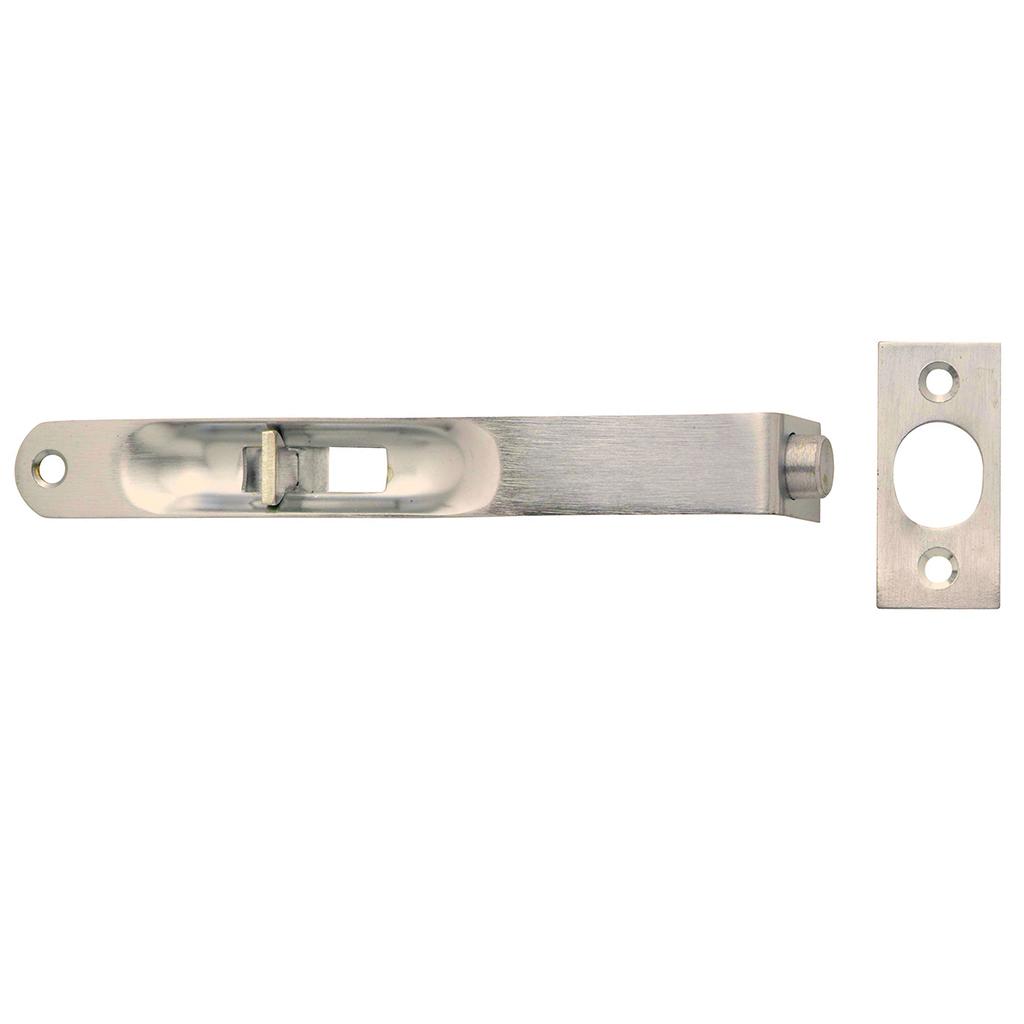 6" Radius End Flush Bolt, Satin Nickel