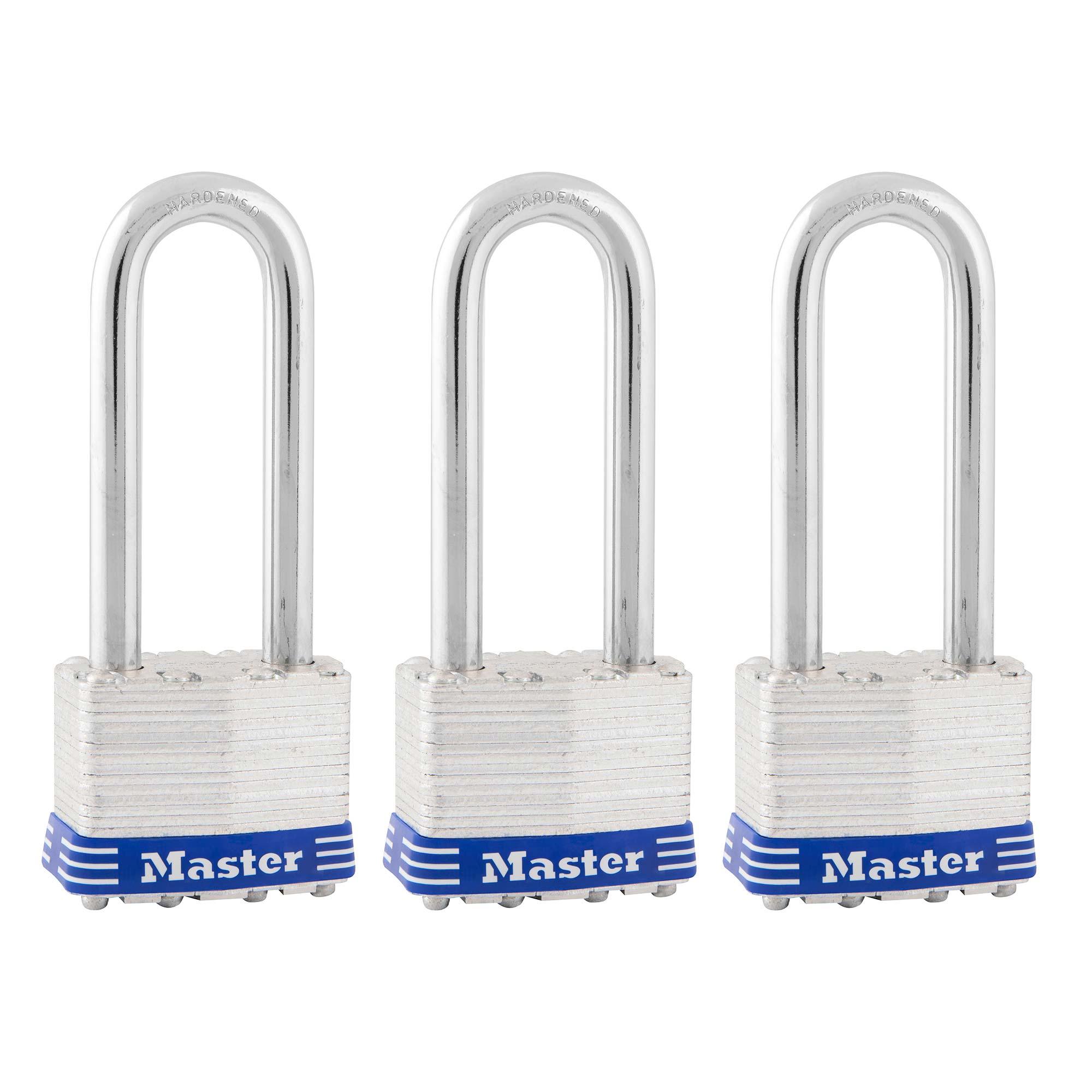 1-3/4" Padlock With 2-1/2" Shackle-3/Pack