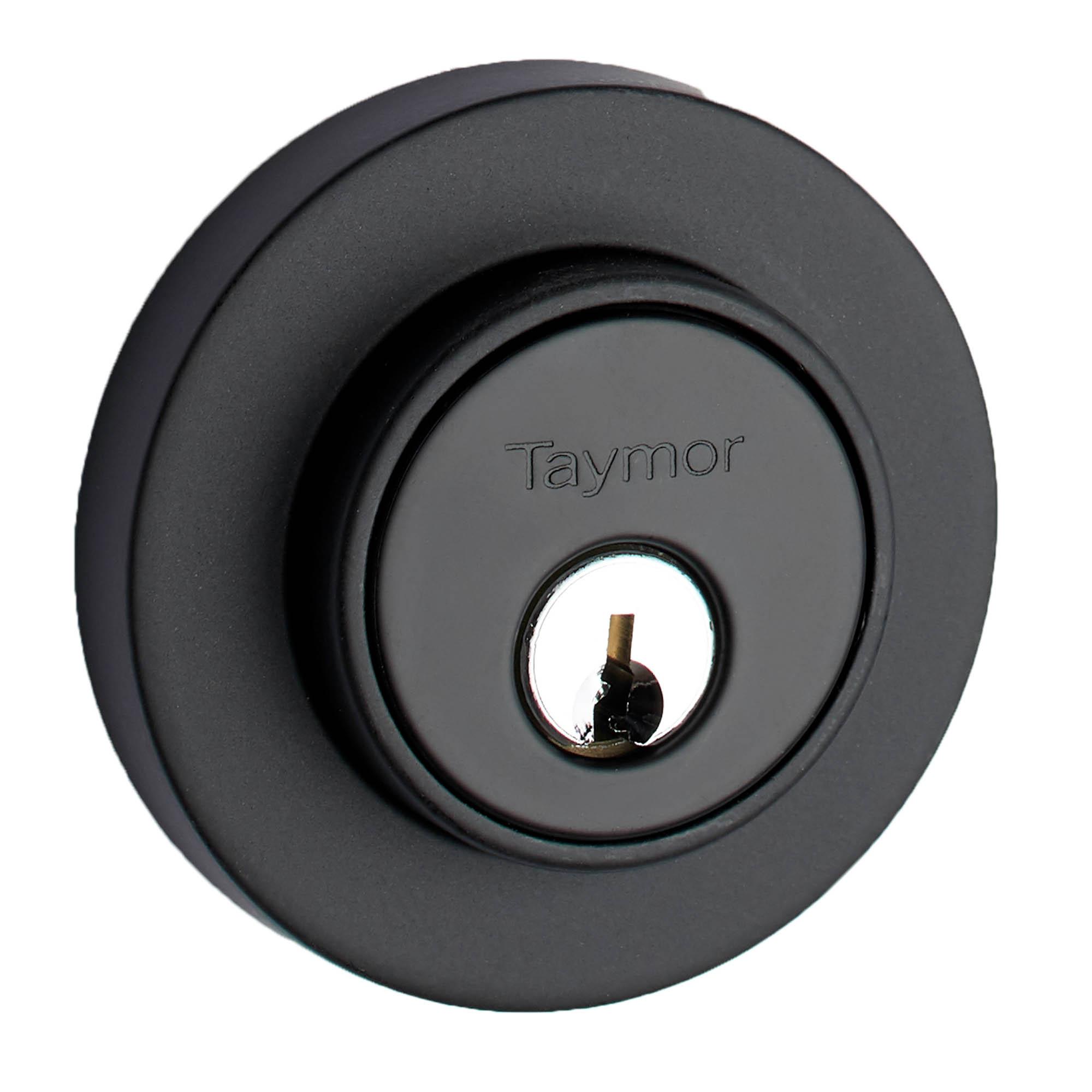 Round Contemporary Deadbolt, WR5 5 Pin Keyway, Matte Black