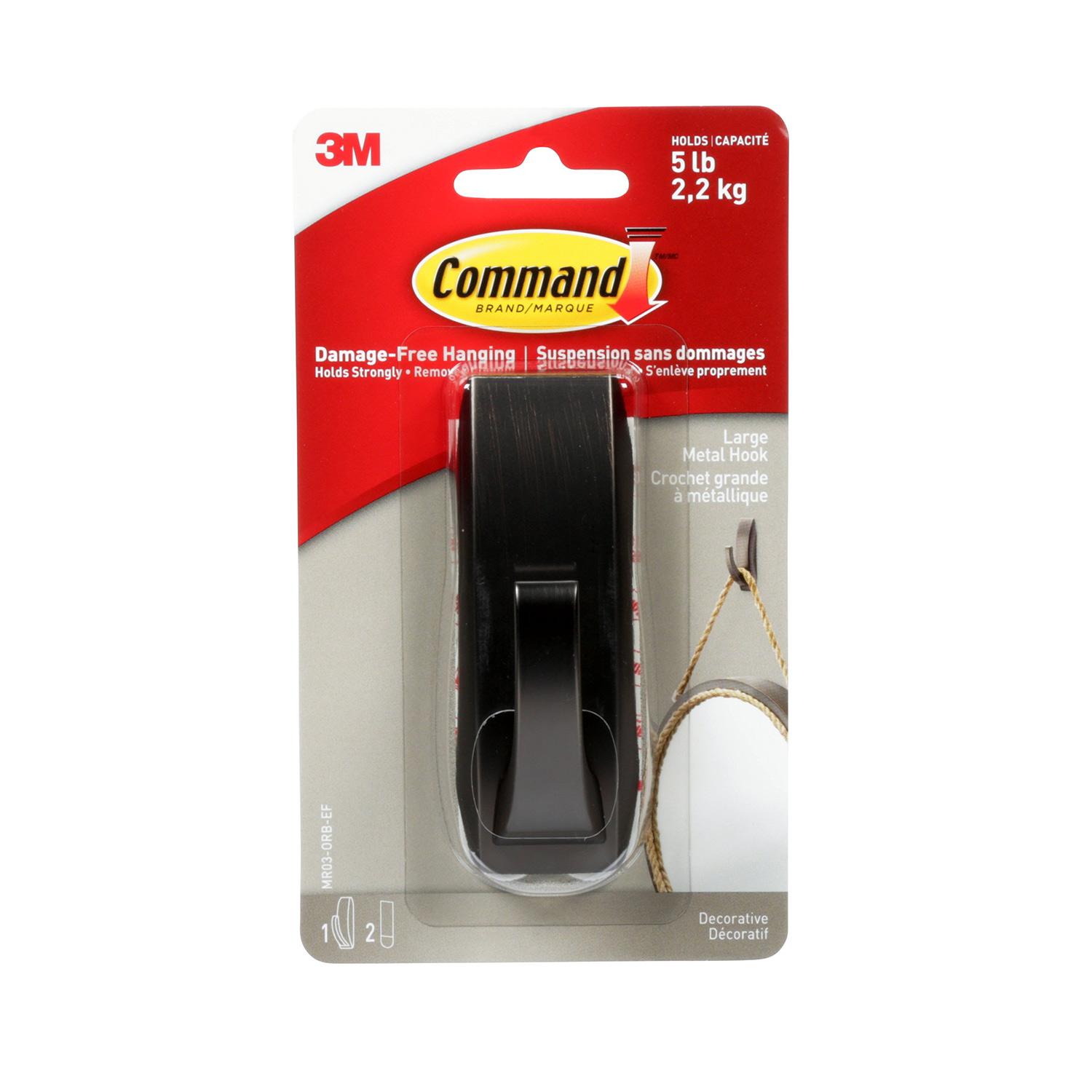 Command Large Modern Reflections Oil Rubbed Metal Hook