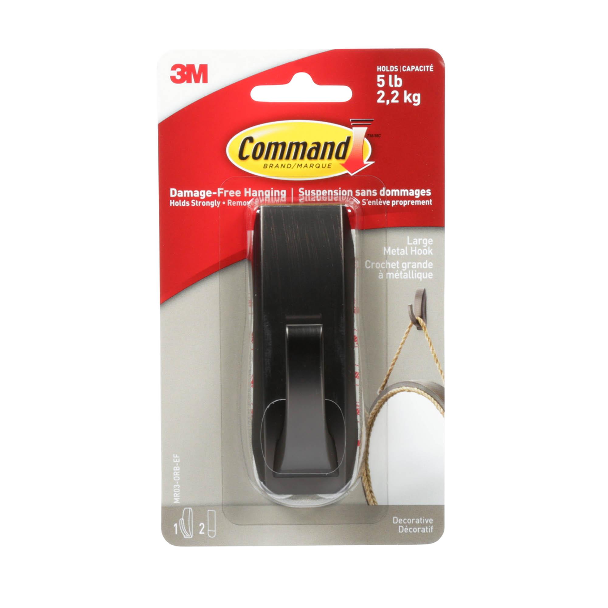 Command Large Modern Reflections Metal Hook, Brushed Nickel
