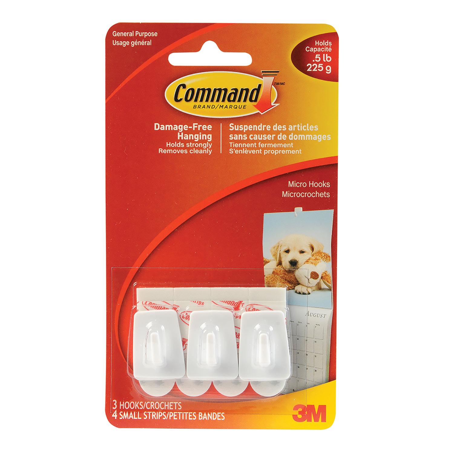 Command Micro Hooks, White