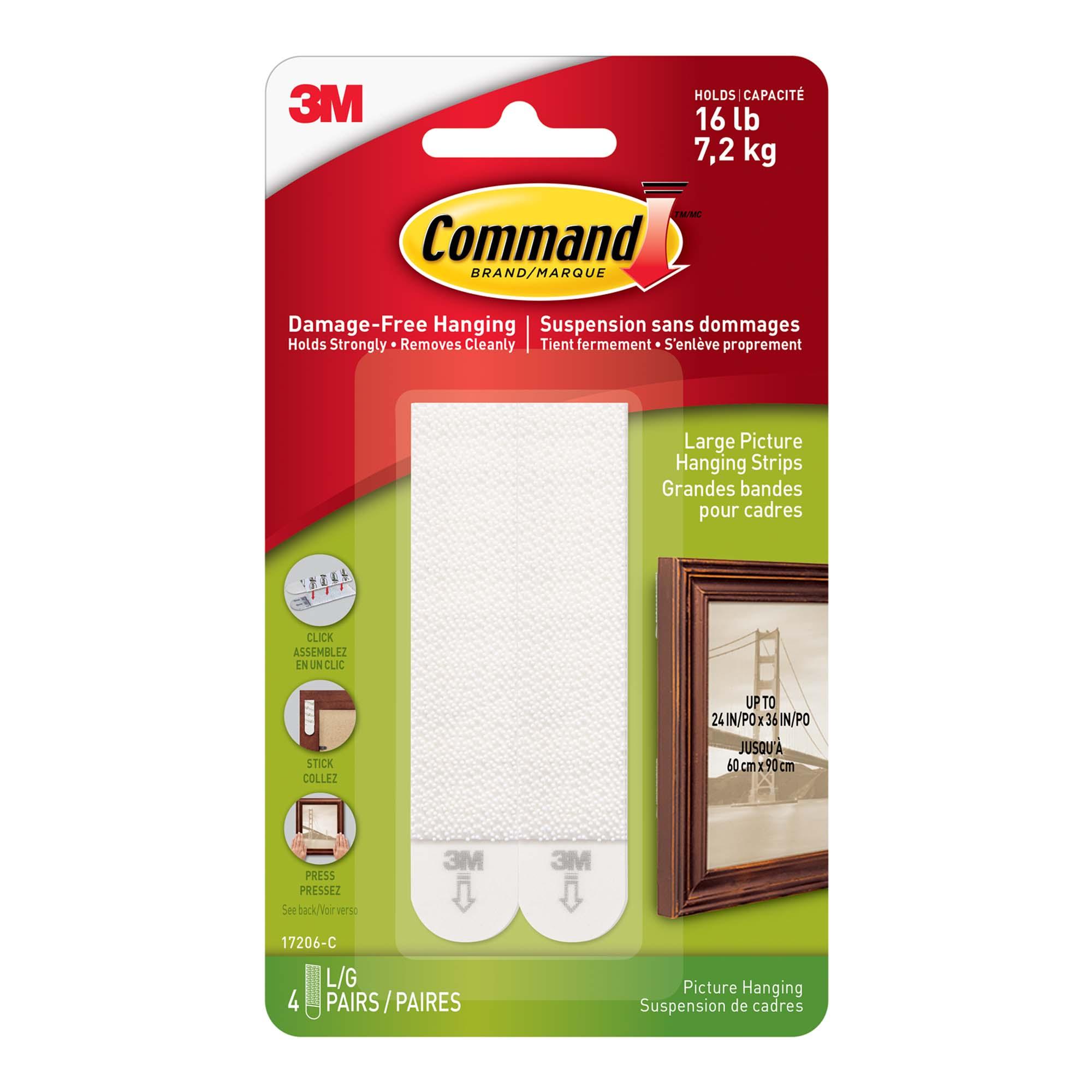 Command Large Picture Hanging Strips, Black