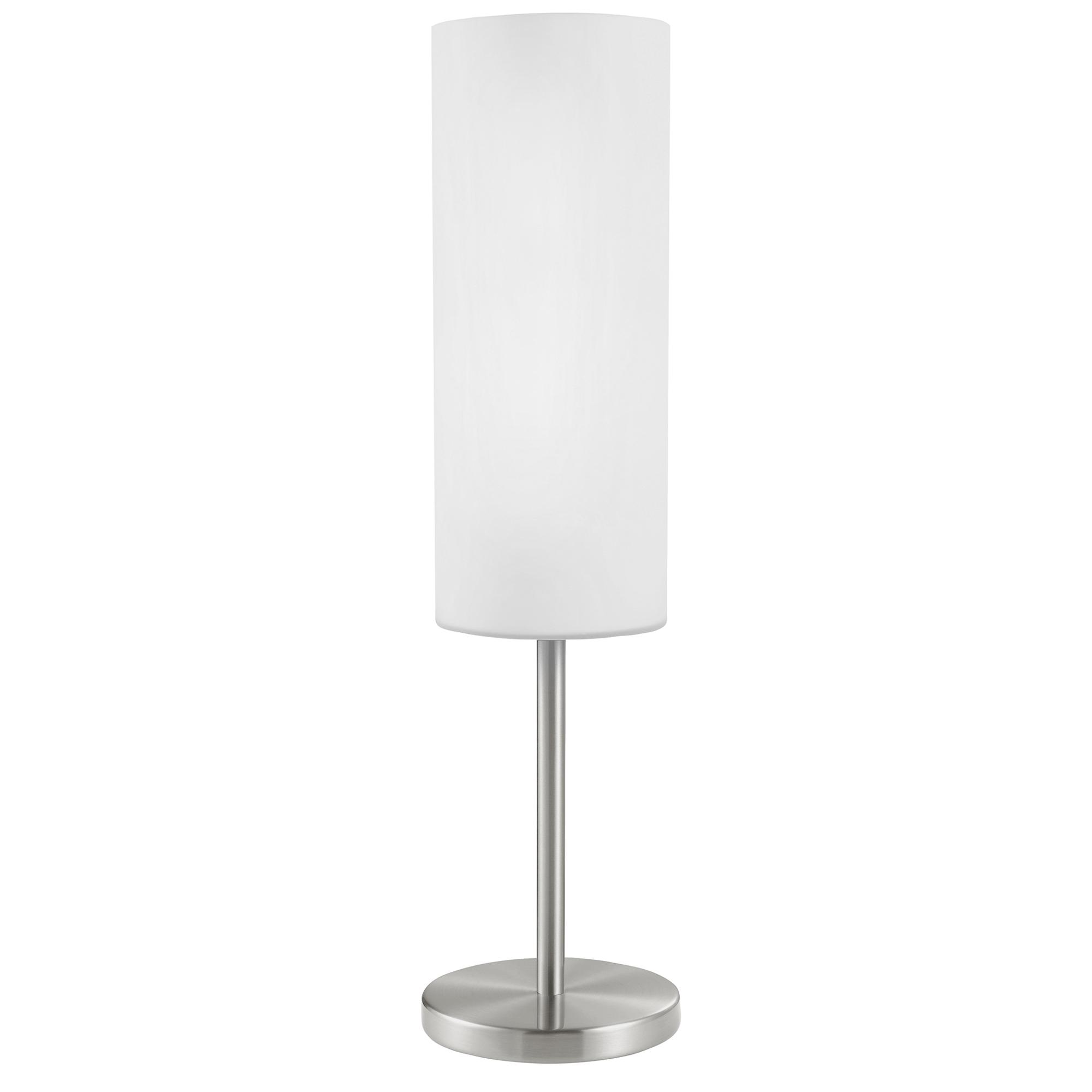 18" Troy 3 Table Lamp Matte Nickel Finish With White Glass