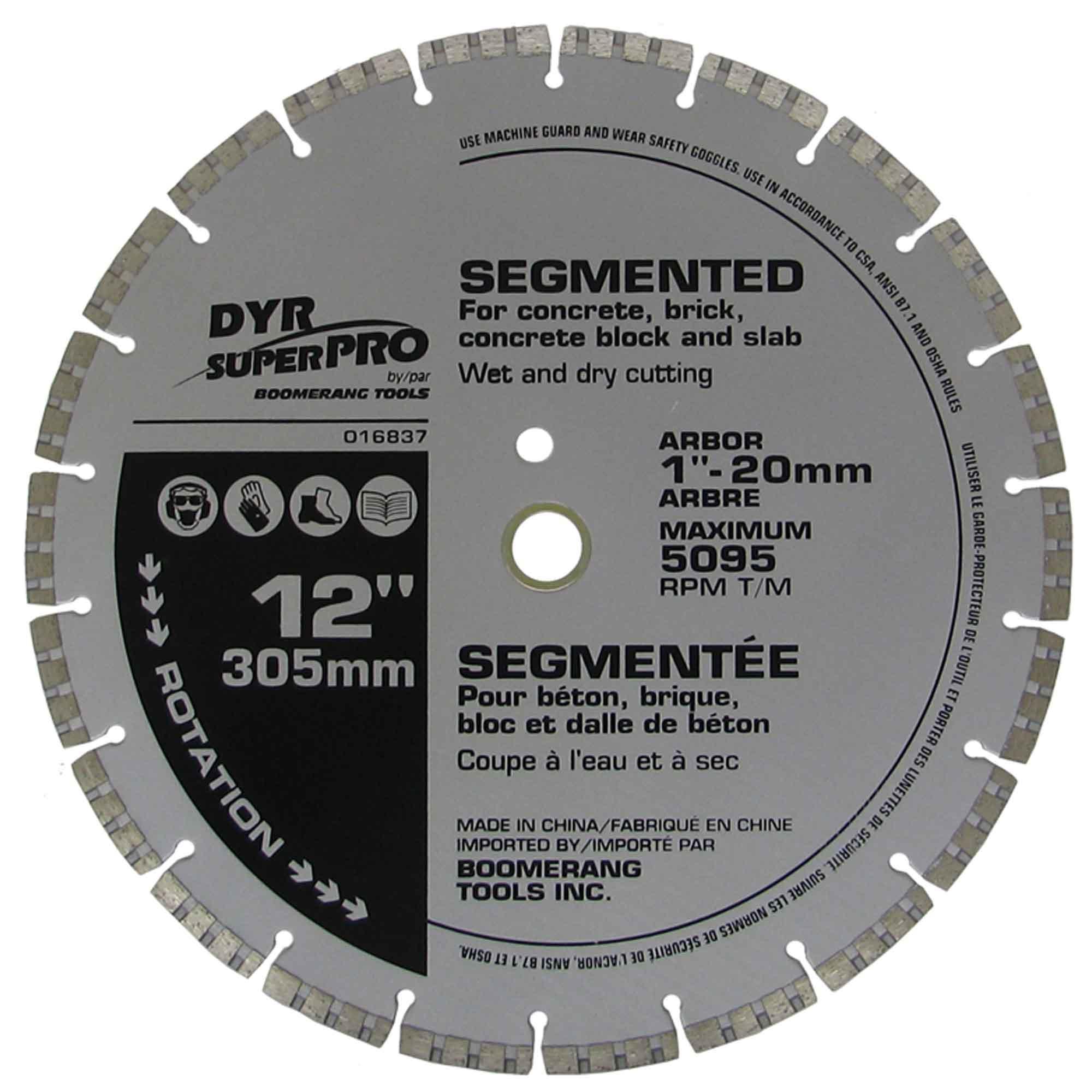 Lame segmentée en diamant 12 po