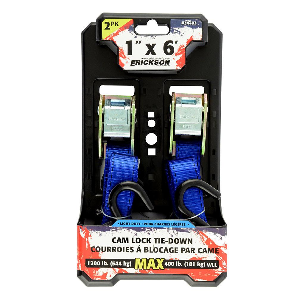 1" x 6' Cam Strap 1200 Lb-2/Pack