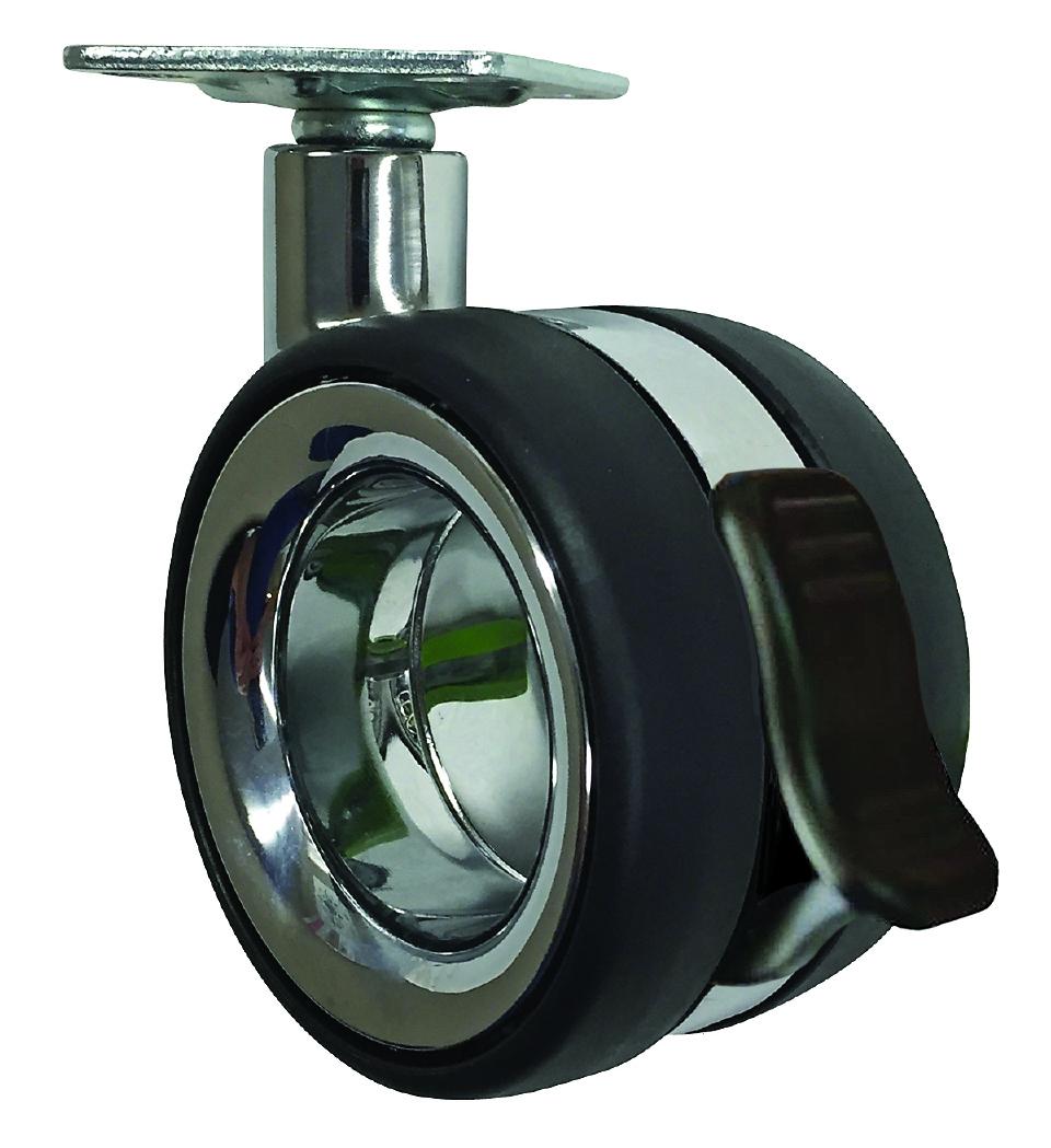 Roue à patin pivotant en PVC 3 po