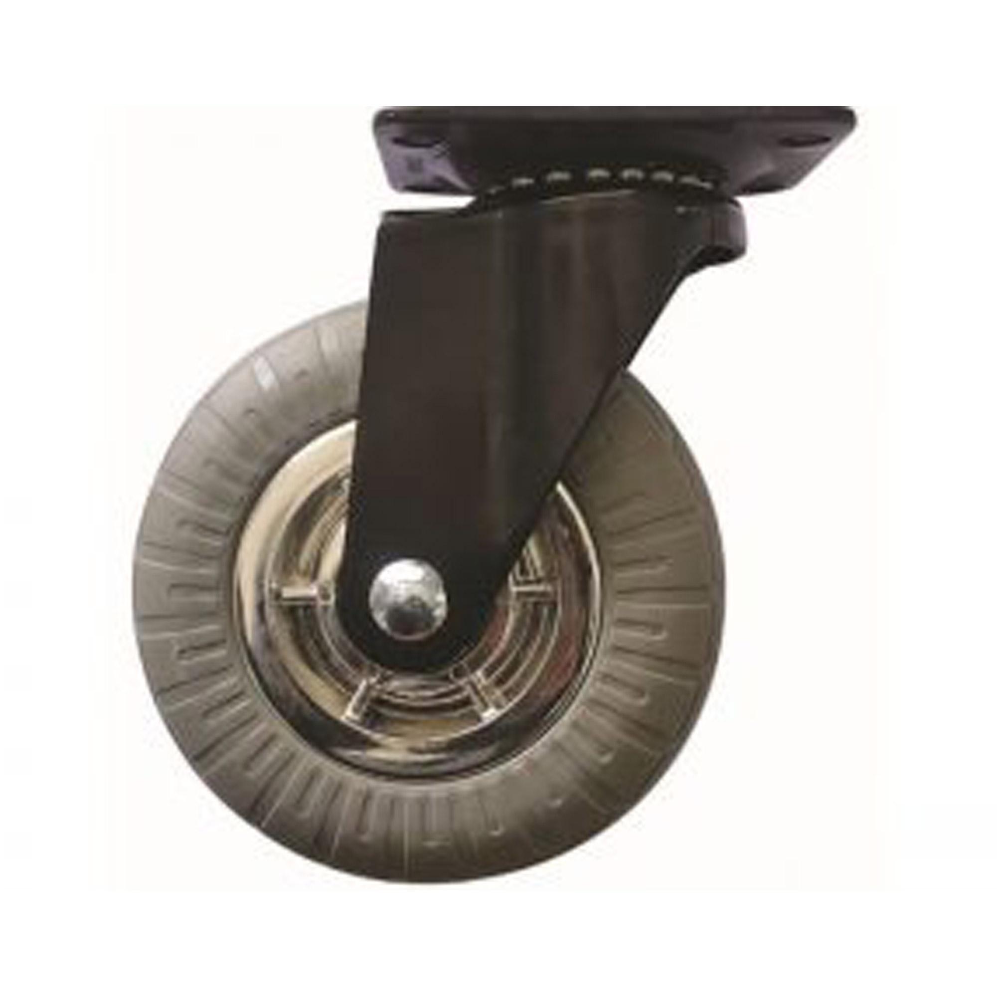 Roue pivotante caoutchouc 5 po usage général rayons chromés
