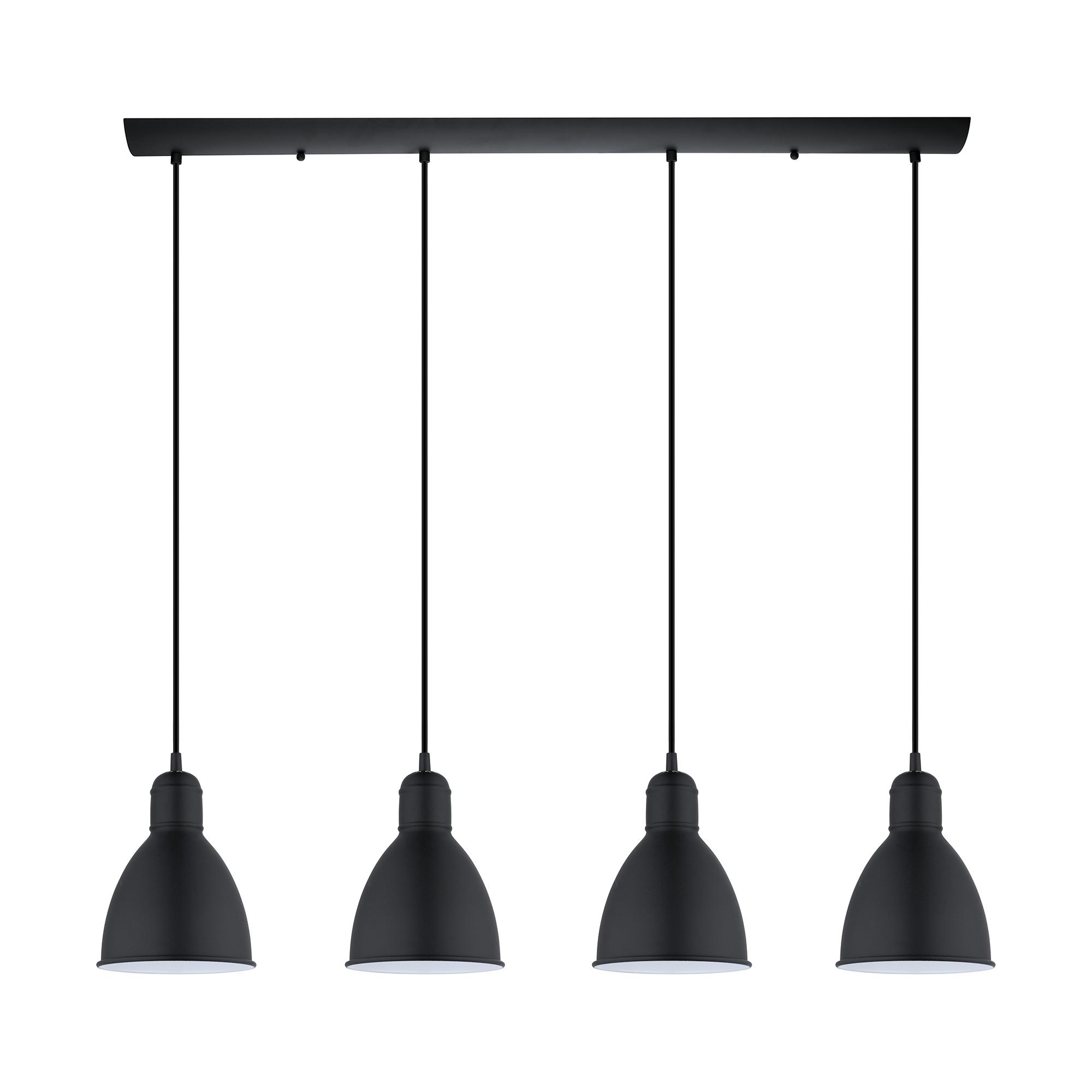 Priddy 42" 4-Light Black and White Pendant Light