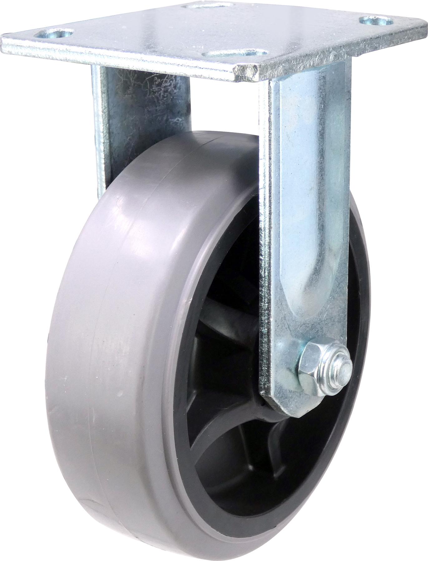 6"x2" Thermo Plastic Rubber Gray - Rigid Caster