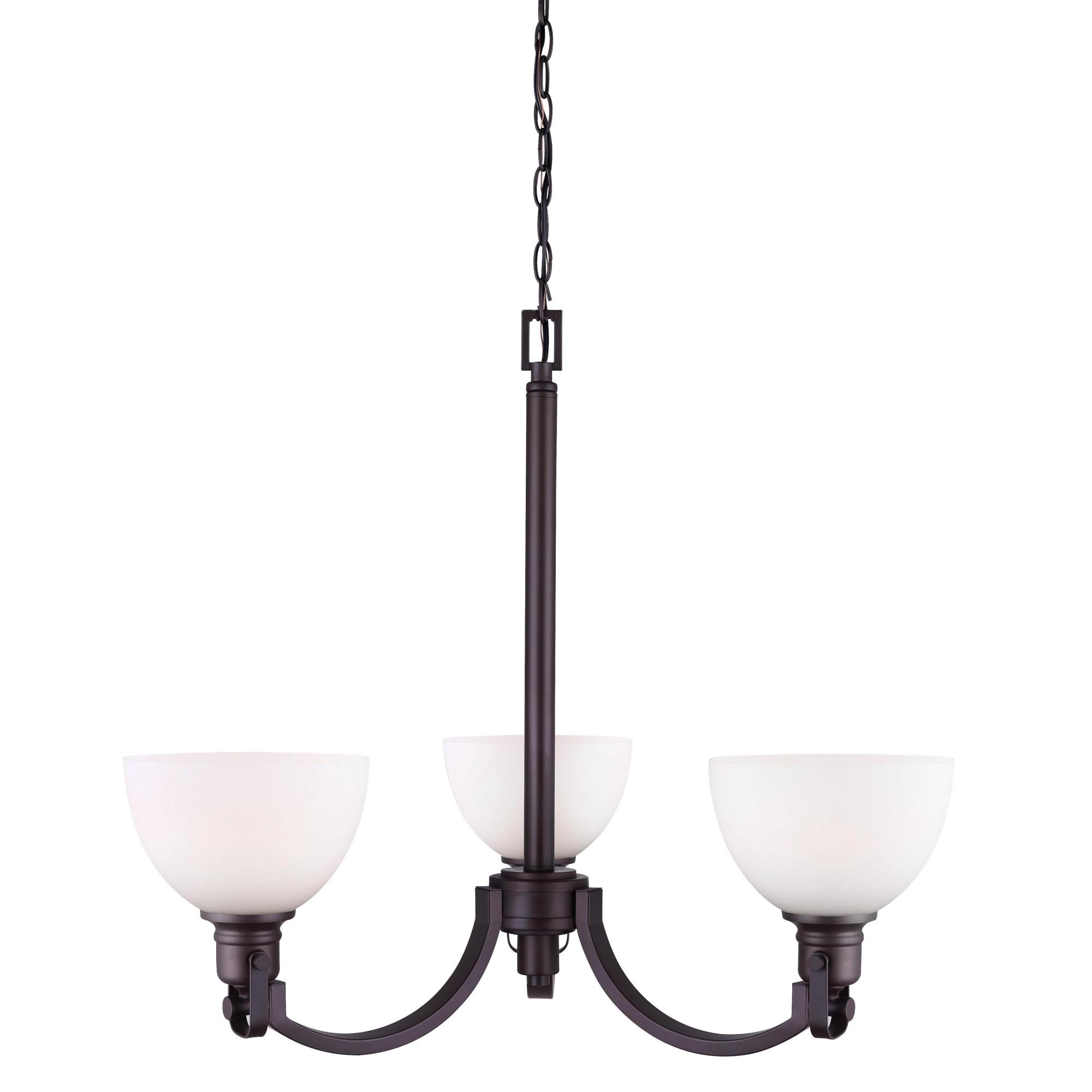 Rowan 3 Light Chandelier With Opal Glass