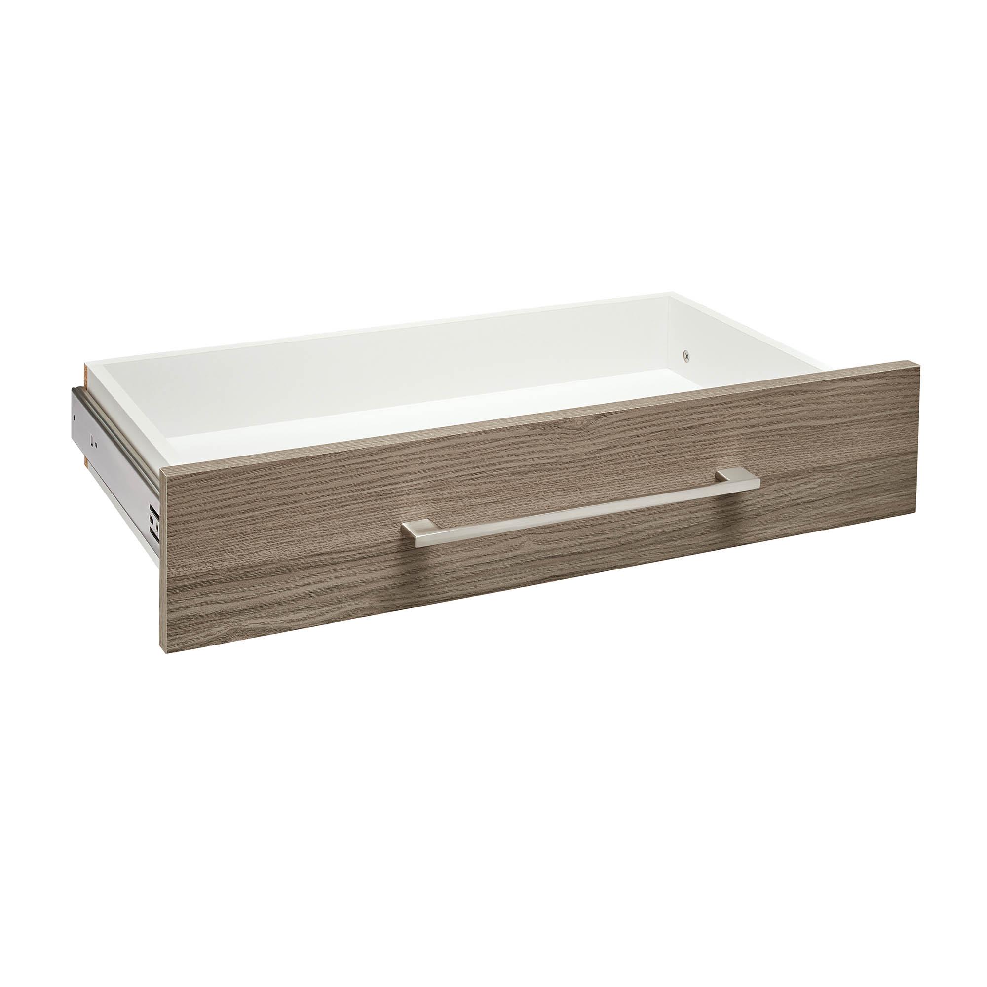 Tiroir moderne peu profond 25 po, gris naturel