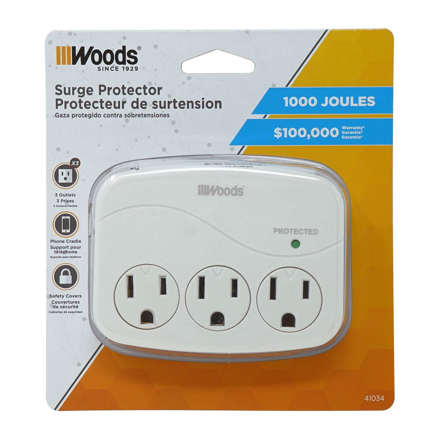 3 Outlet Surge Protector 1000J