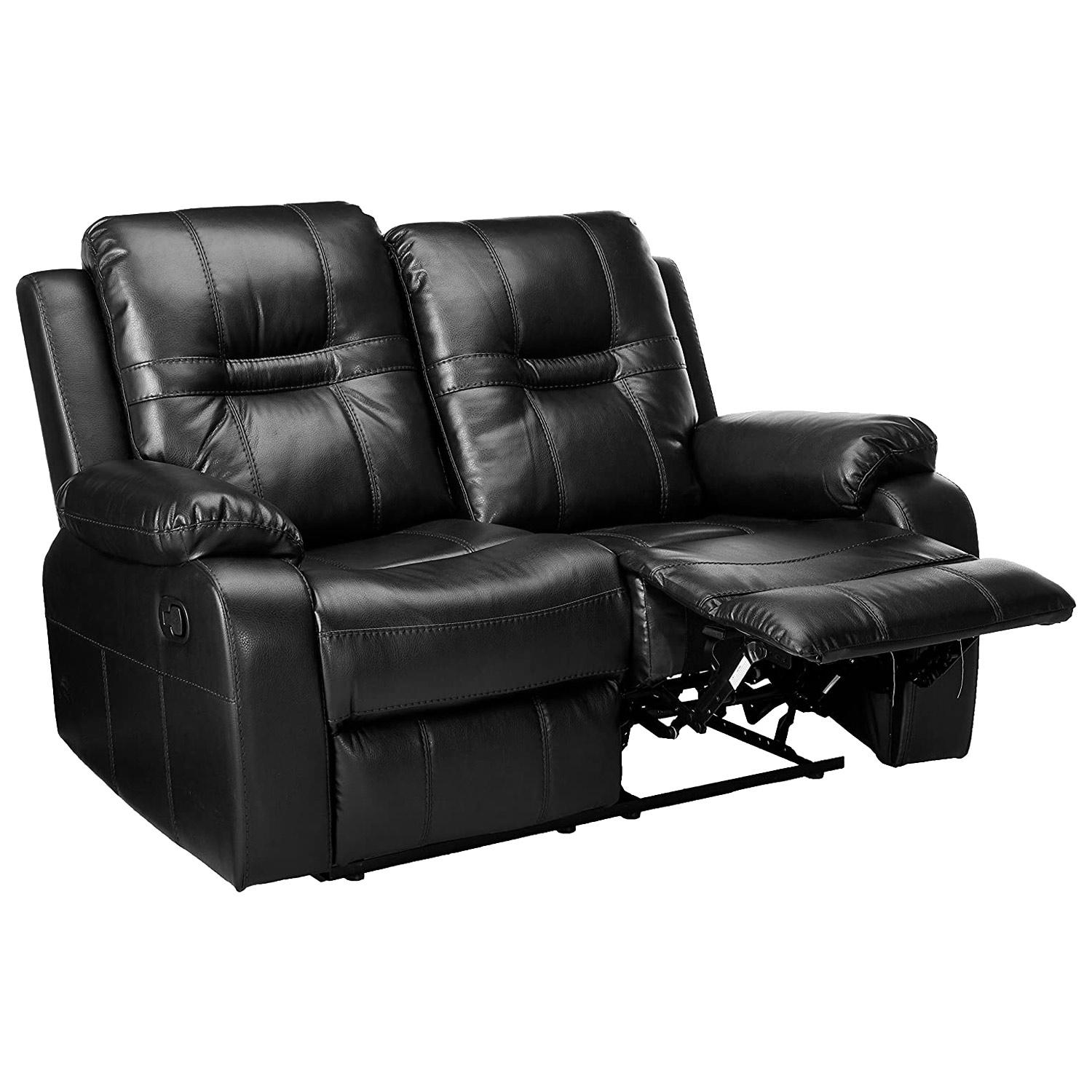 Napolean Black Recliner Love Seat