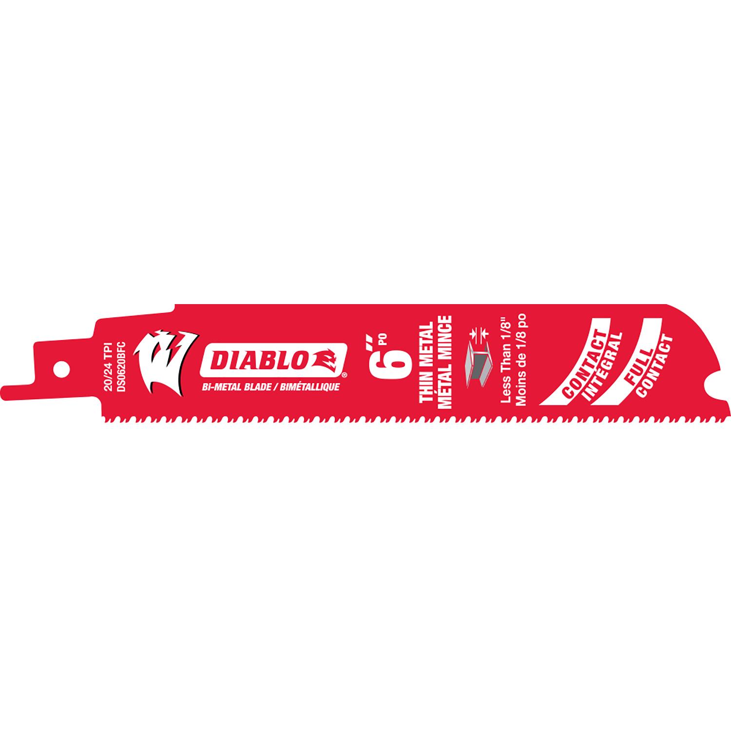 6 Inch Thin Metal 20/24 TPI Reciprocating Blade