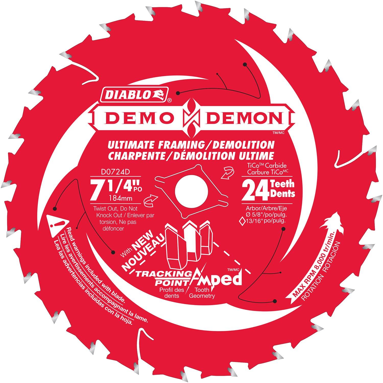 7-1/4 Inch x 24T Demolishing Amped Blade