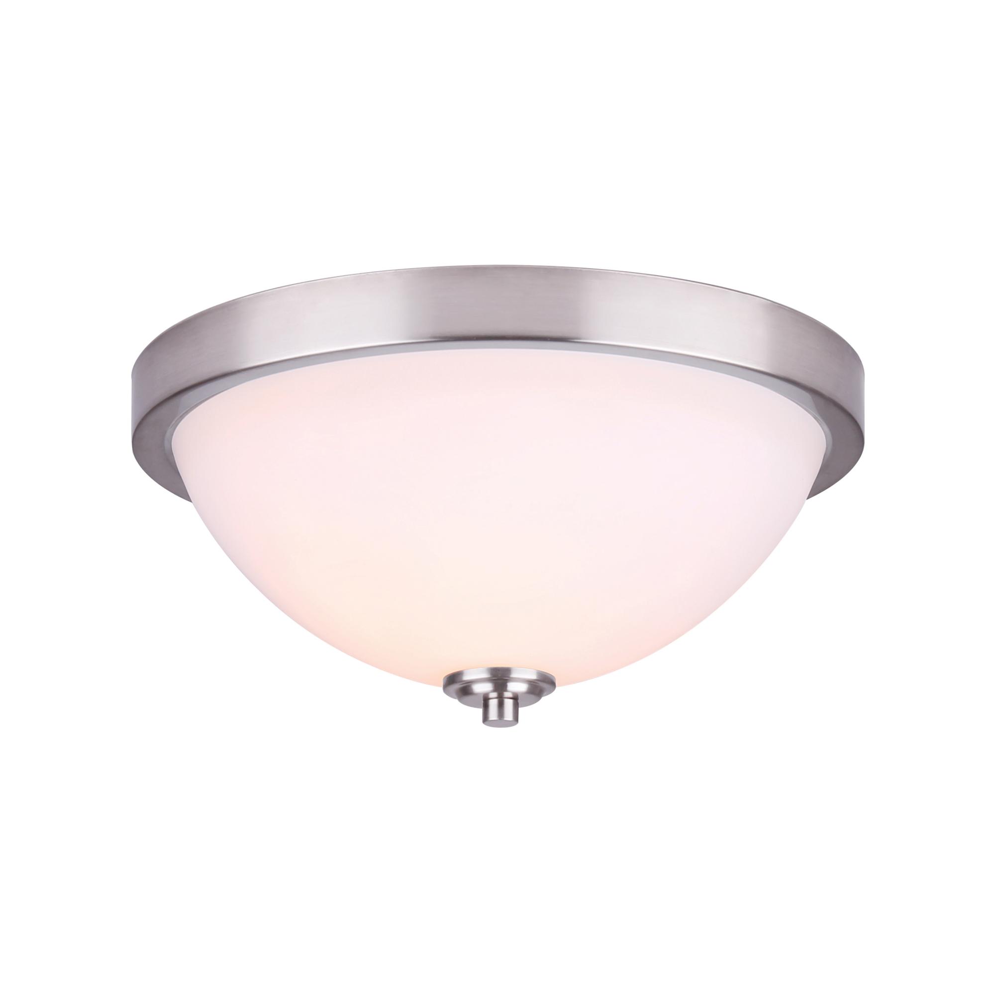 Plafonnier 13 po Noah lentille opale plat, nickel brossé