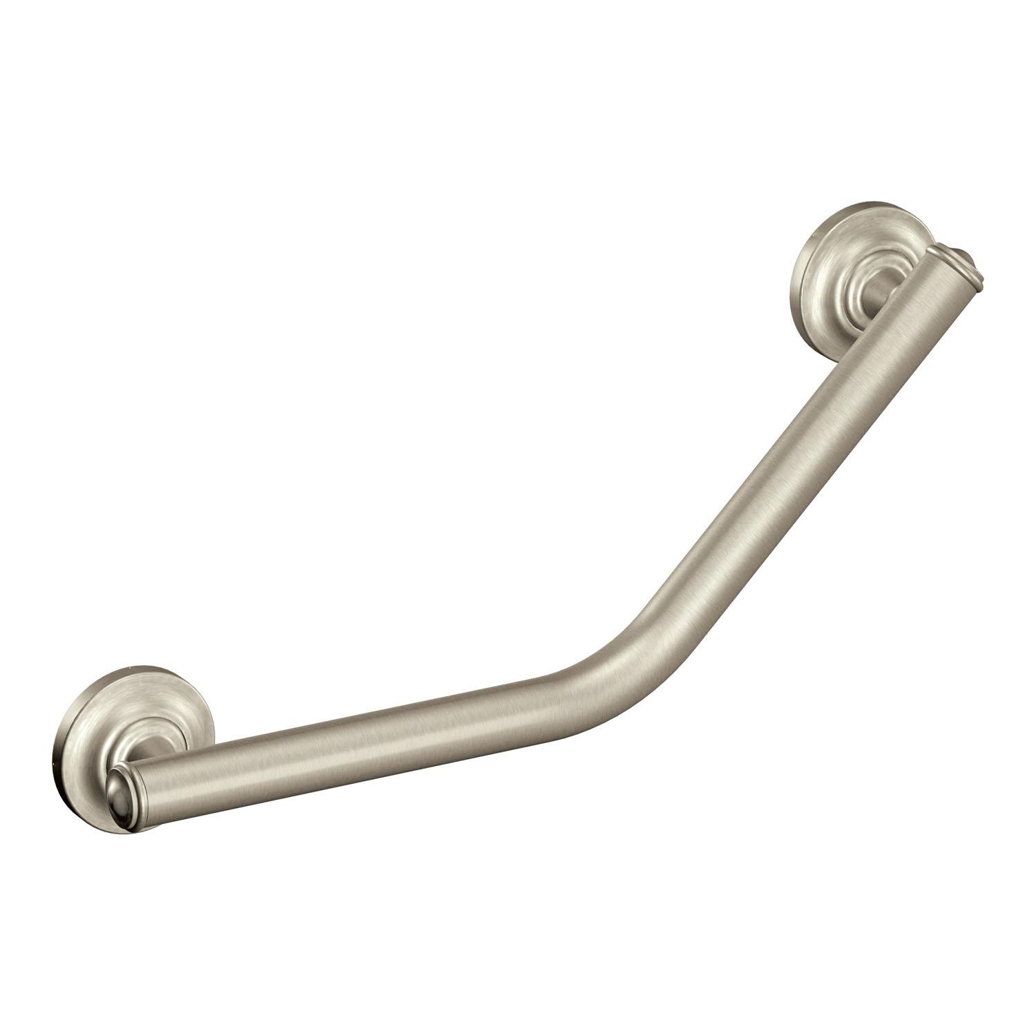 Barre d'appui d'angle 16 po, nickel brossé